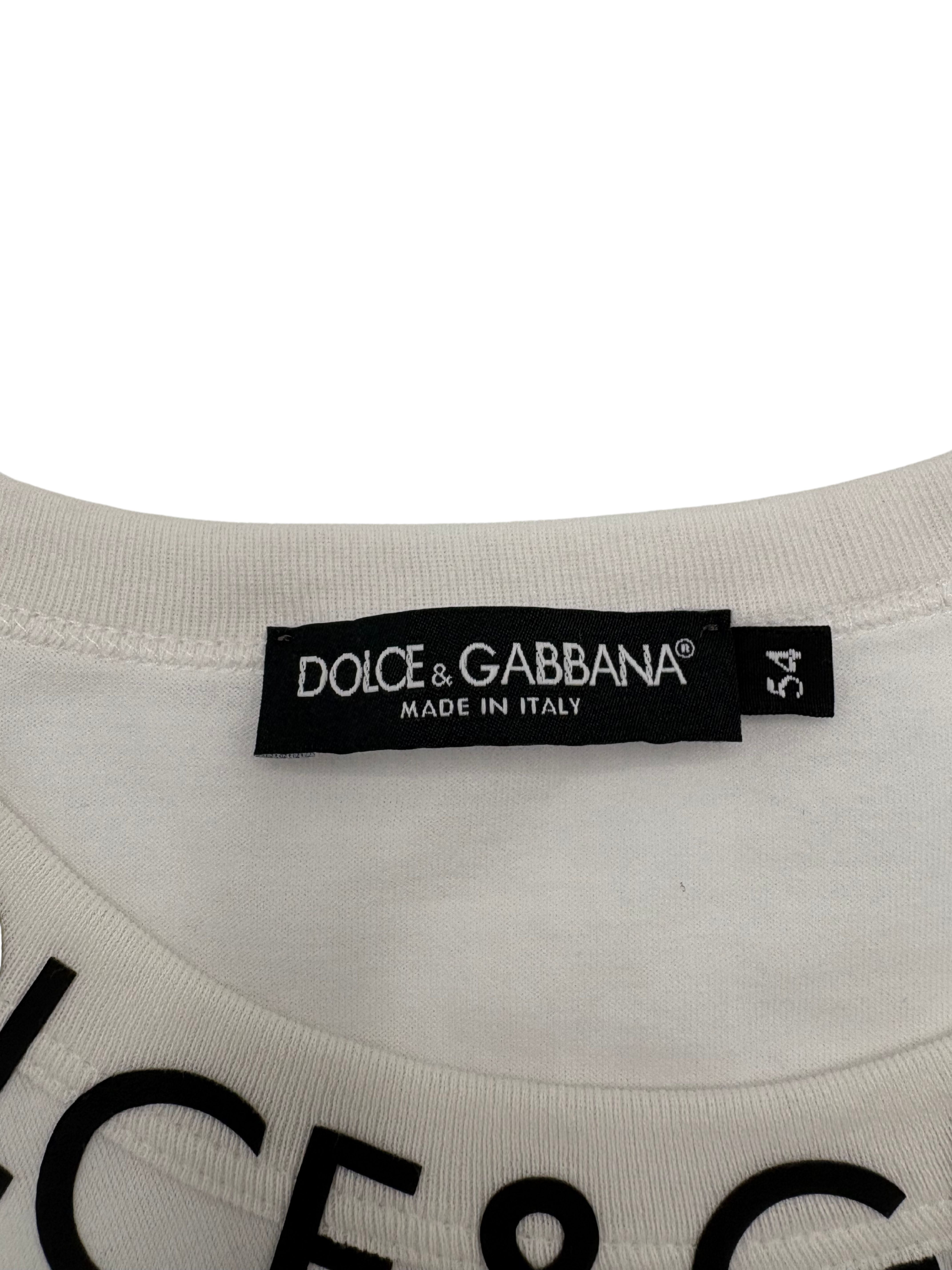 Dolce & Gabbana Neck Logo T-Shirt - White Dolce & Gabbana