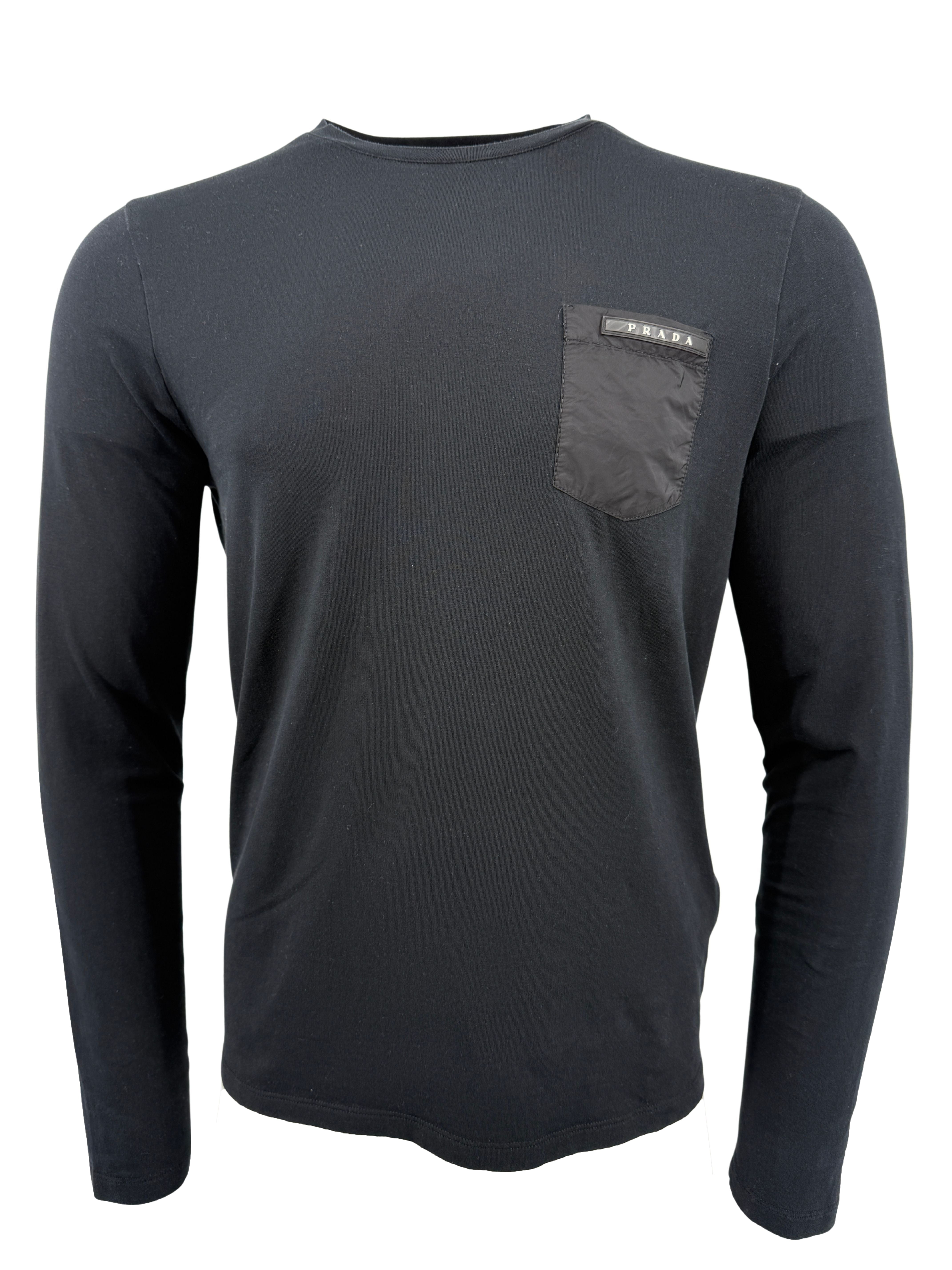 Prada Re-Nylon and Jersey Long Sleeve T-Shirt - Black Prada