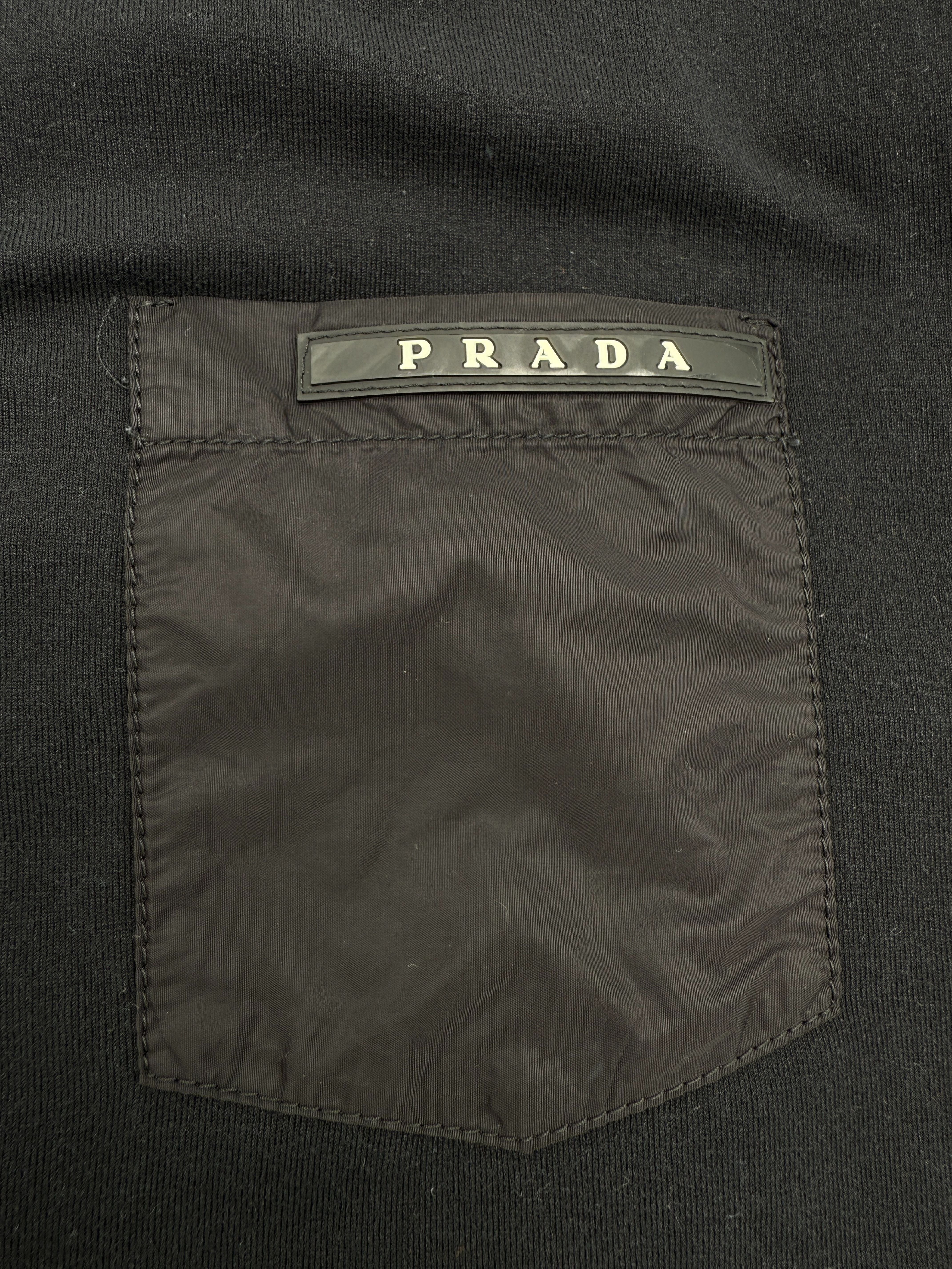 Prada Re-Nylon and Jersey Long Sleeve T-Shirt - Black Prada