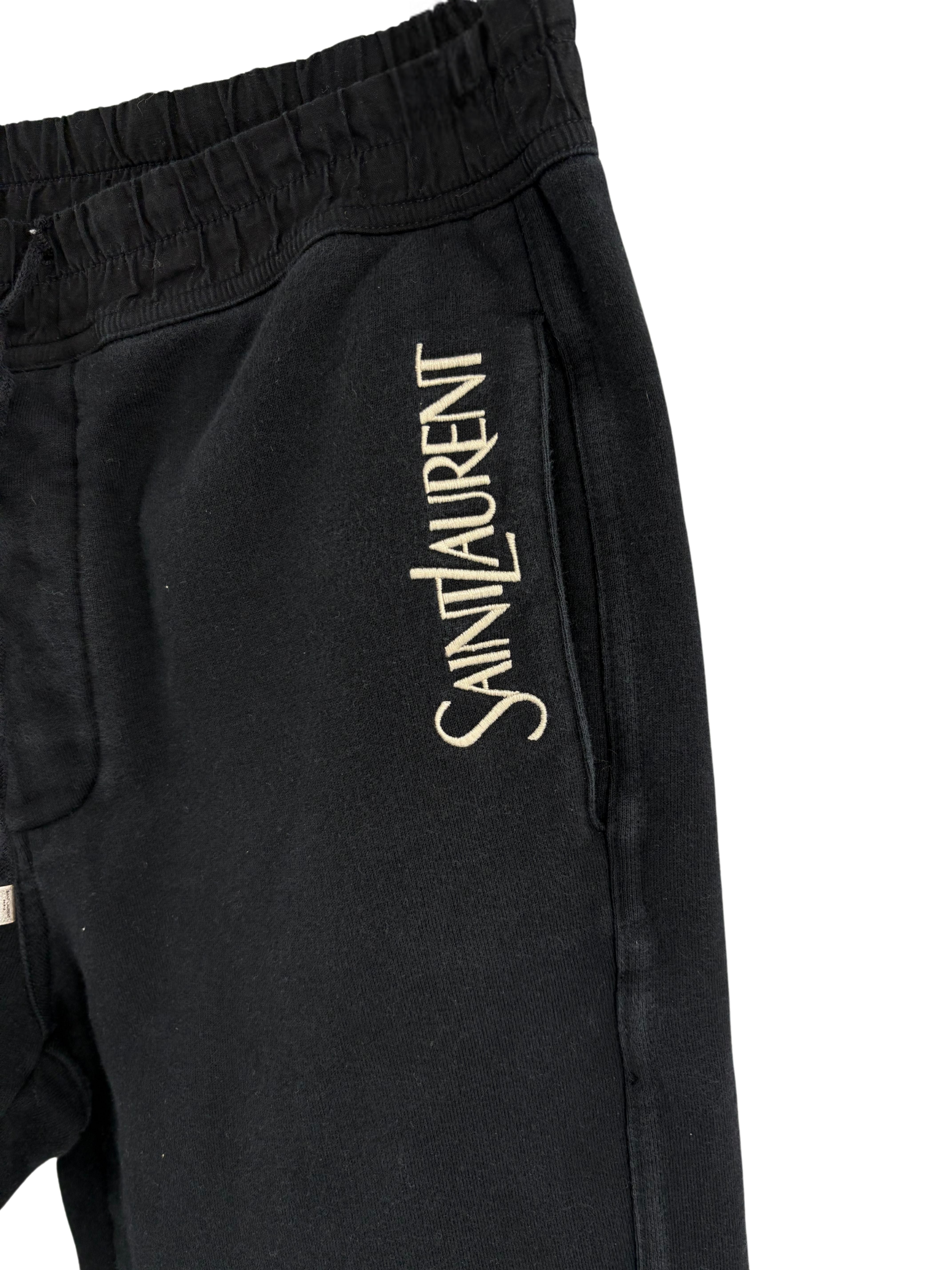 Saint Laurent Tapered Logo-Embroidered Joggers - Black Saint Laurent