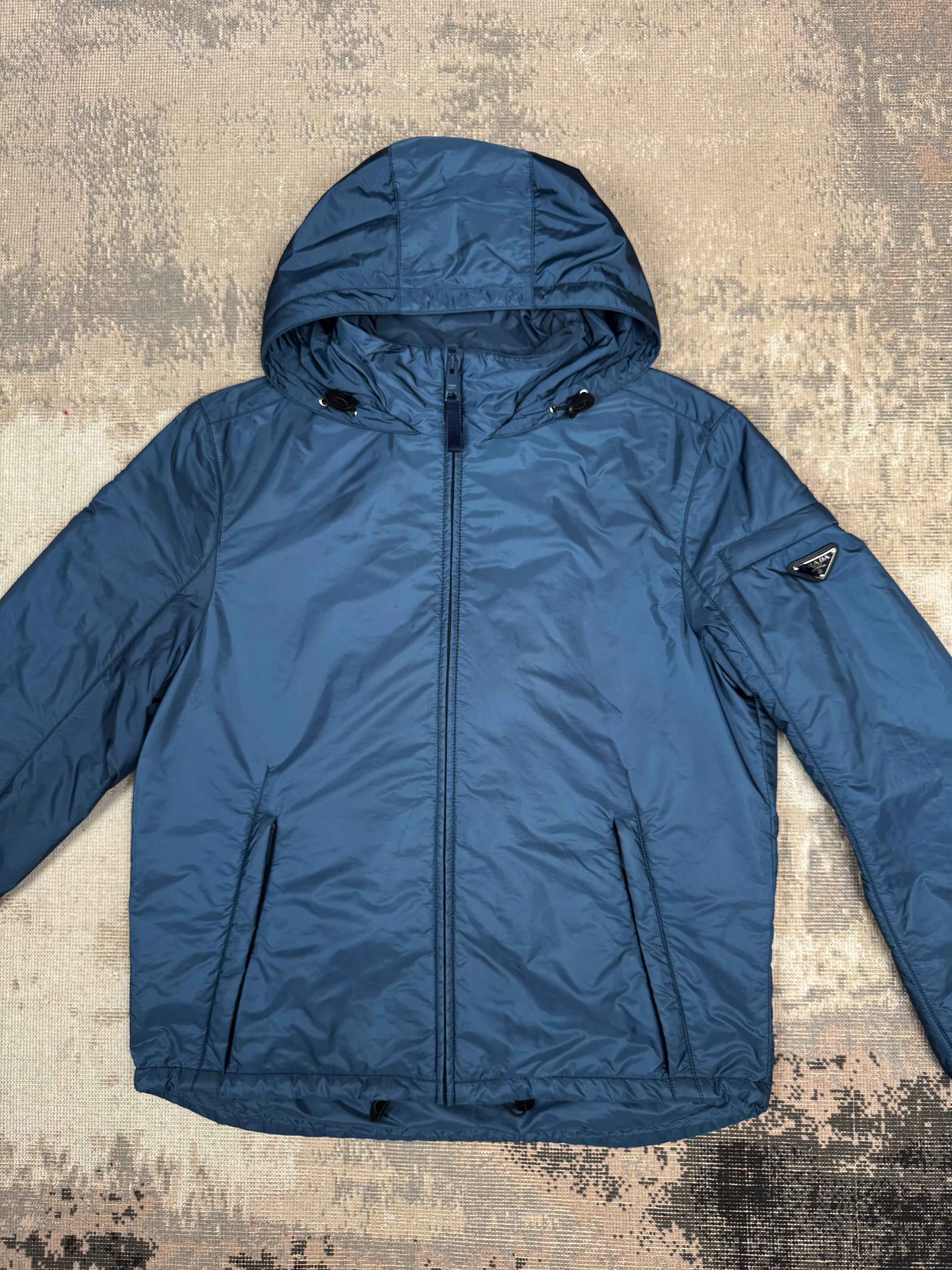Prada Re-Nylon Applique Jacket - Steel Blue Prada