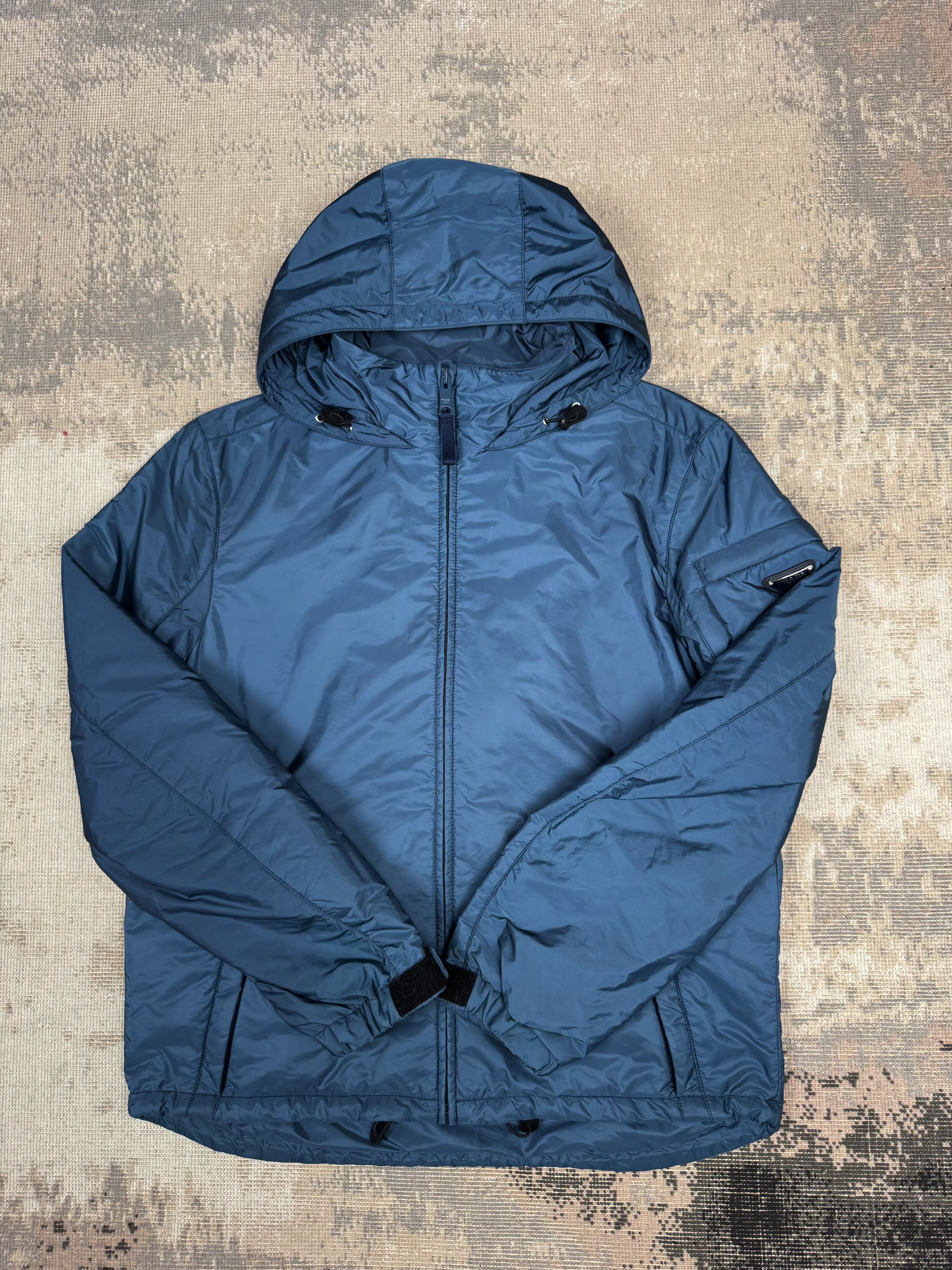 Prada Re-Nylon Applique Jacket - Steel Blue Prada