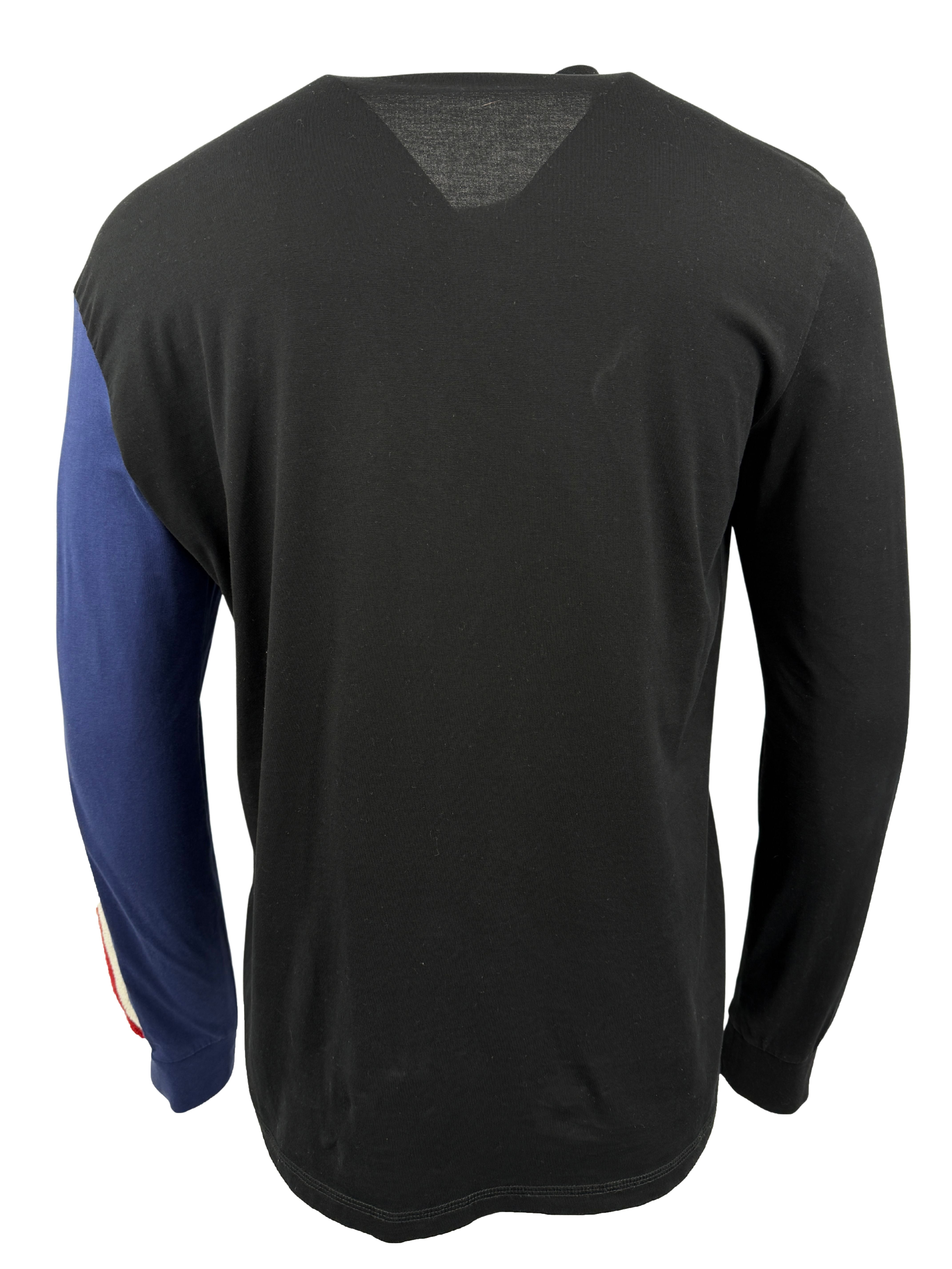 Givenchy Long Sleeve Towelling Logo T-Shirt - Black HOLE