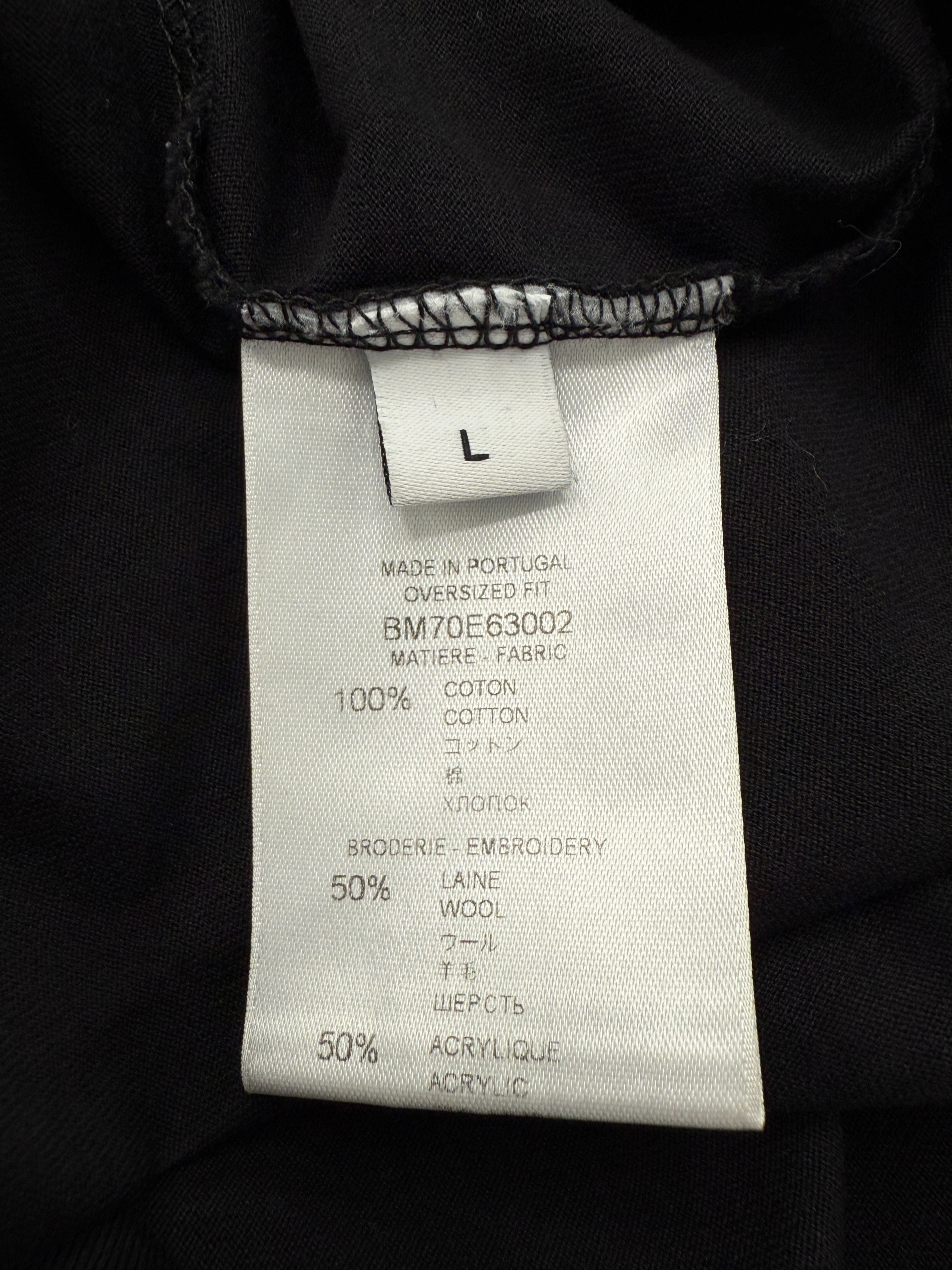 Givenchy Long Sleeve Towelling Logo T-Shirt - Black HOLE
