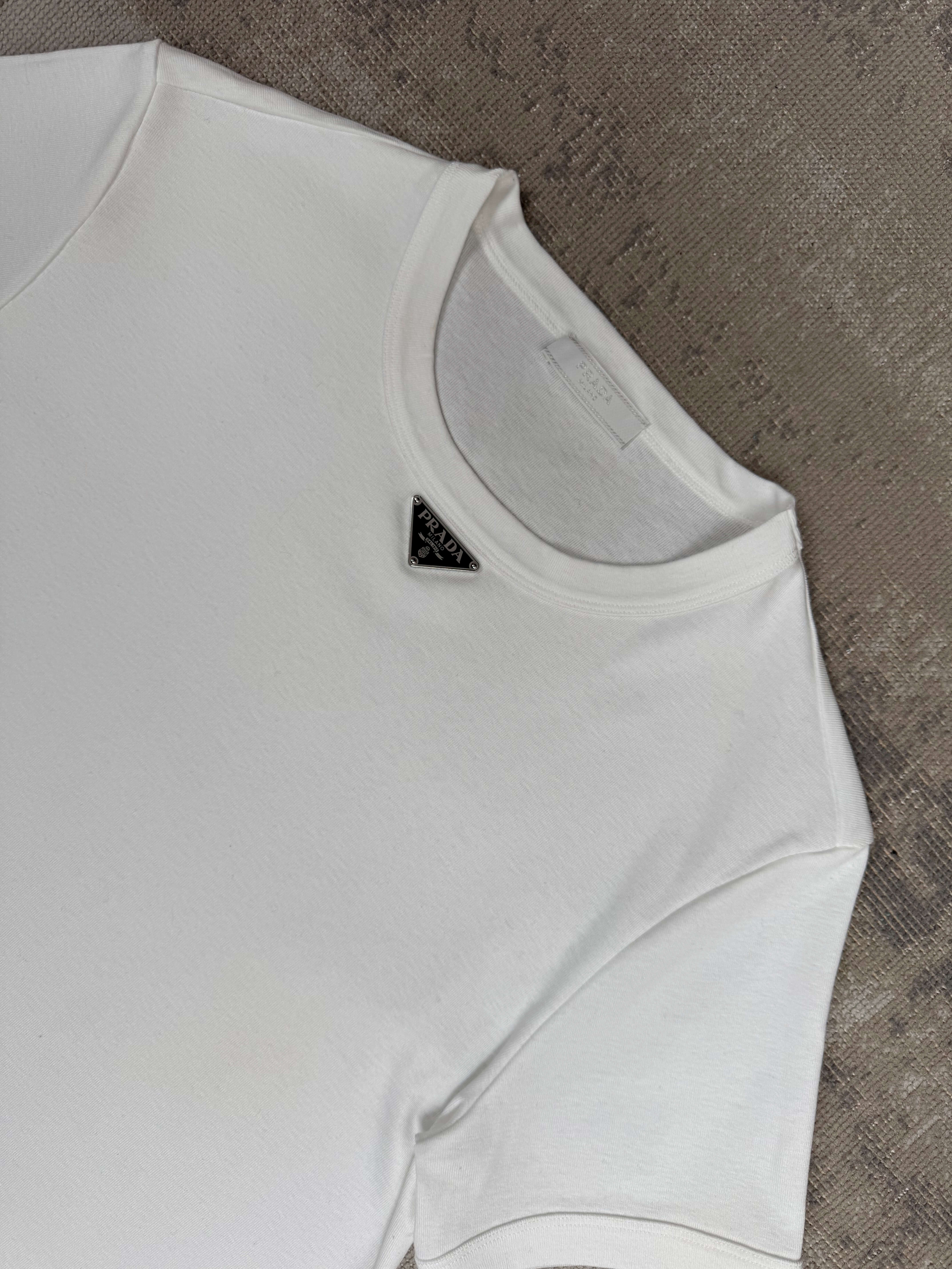 Prada Plaque T-Shirt - White Prada