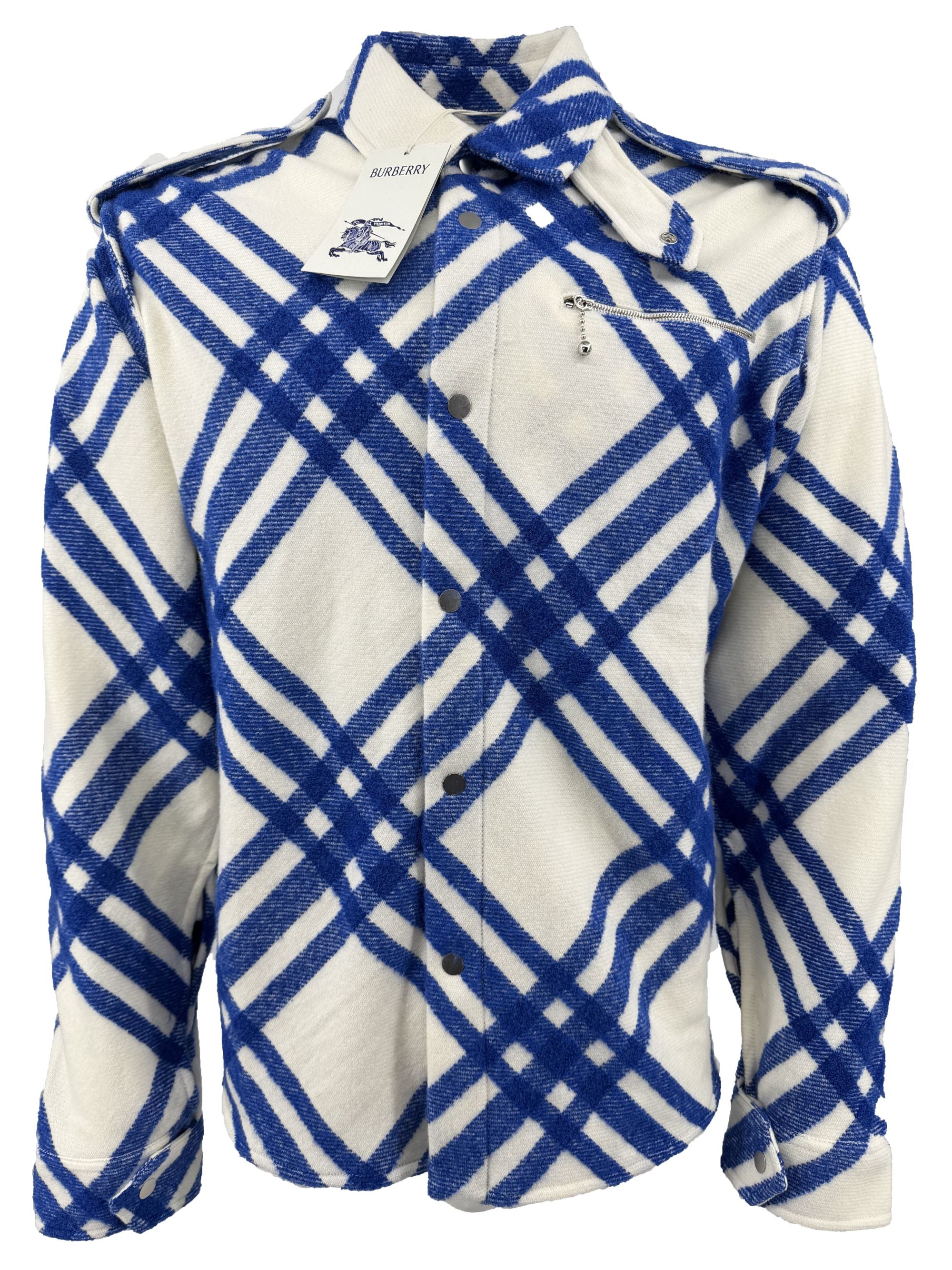 Burberry Check Wool Jacket - White (Unused) Burberry