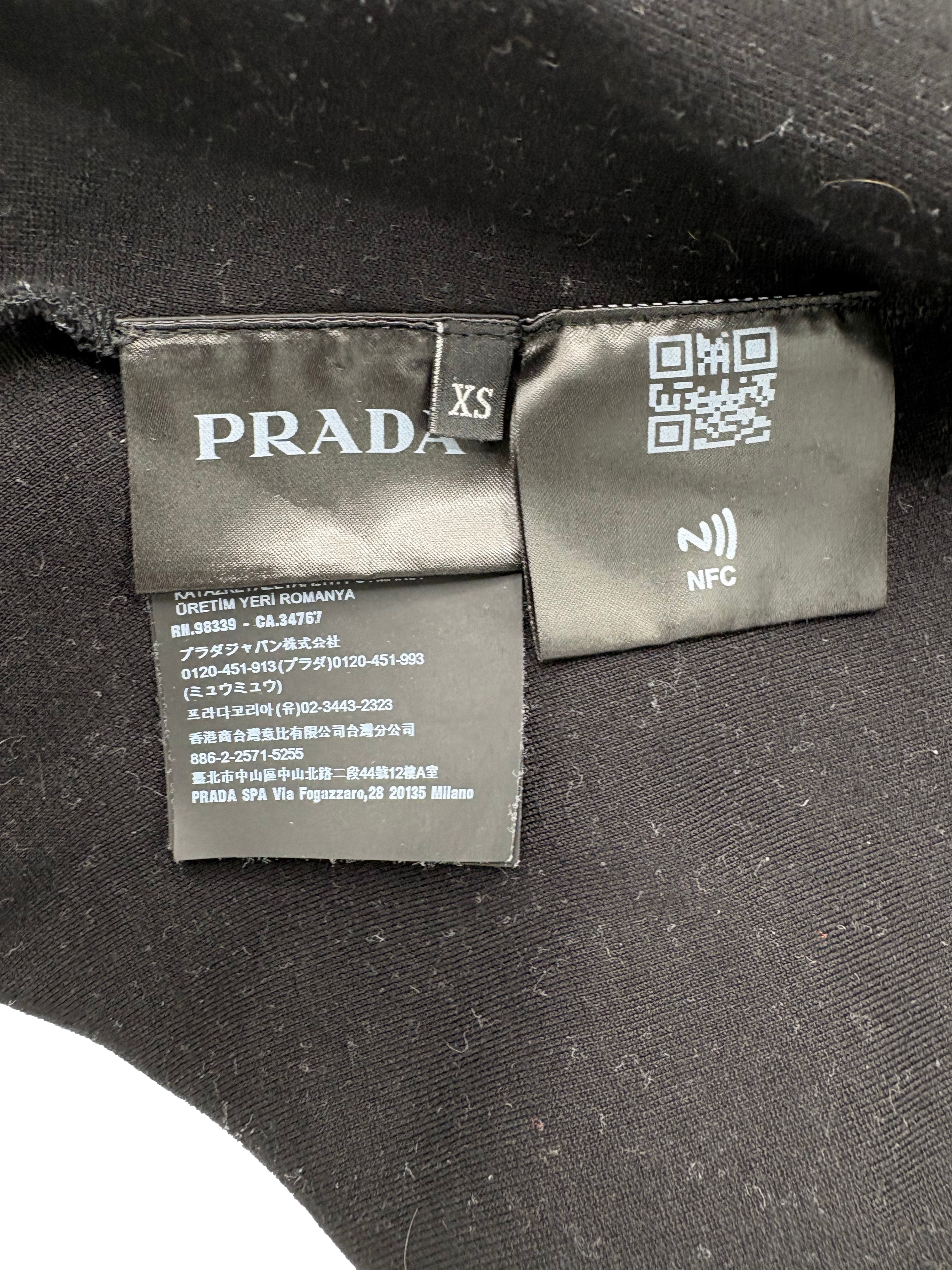 Prada Embossed Logo Hoodie - Black