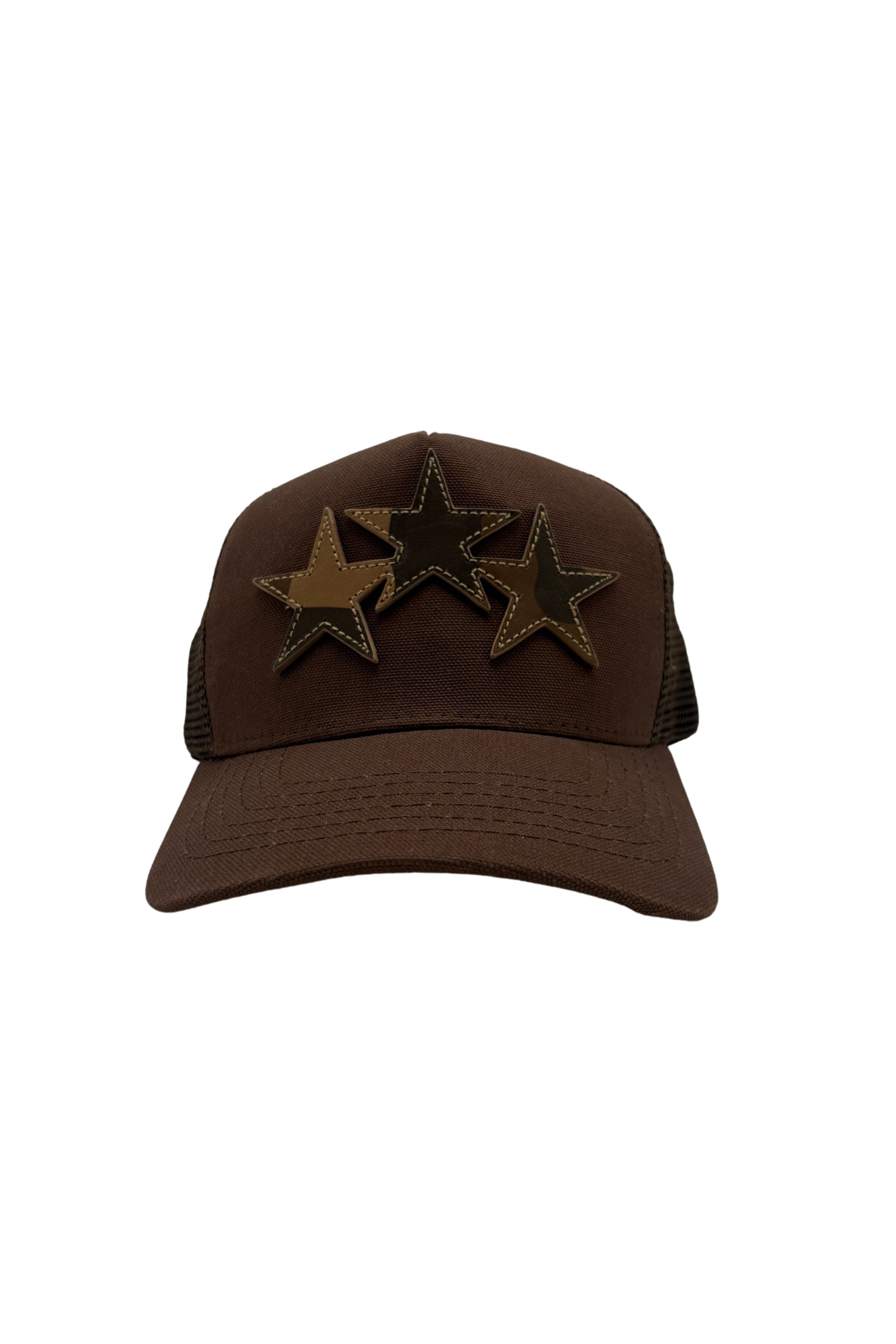 Amiri Three Star Trucker Cap - Brown NO SKU Amiri