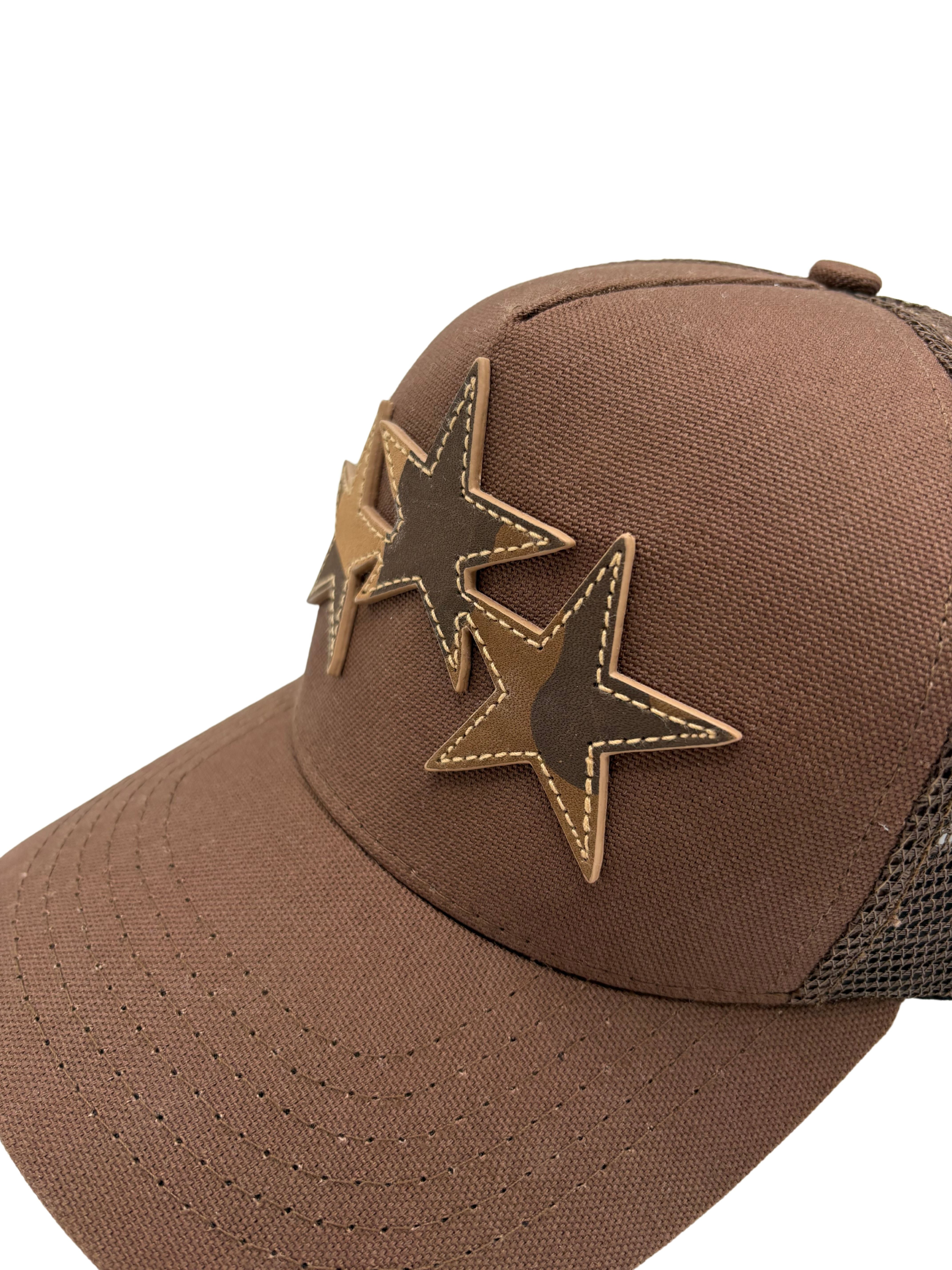 Amiri Three Star Trucker Cap - Brown NO SKU Amiri