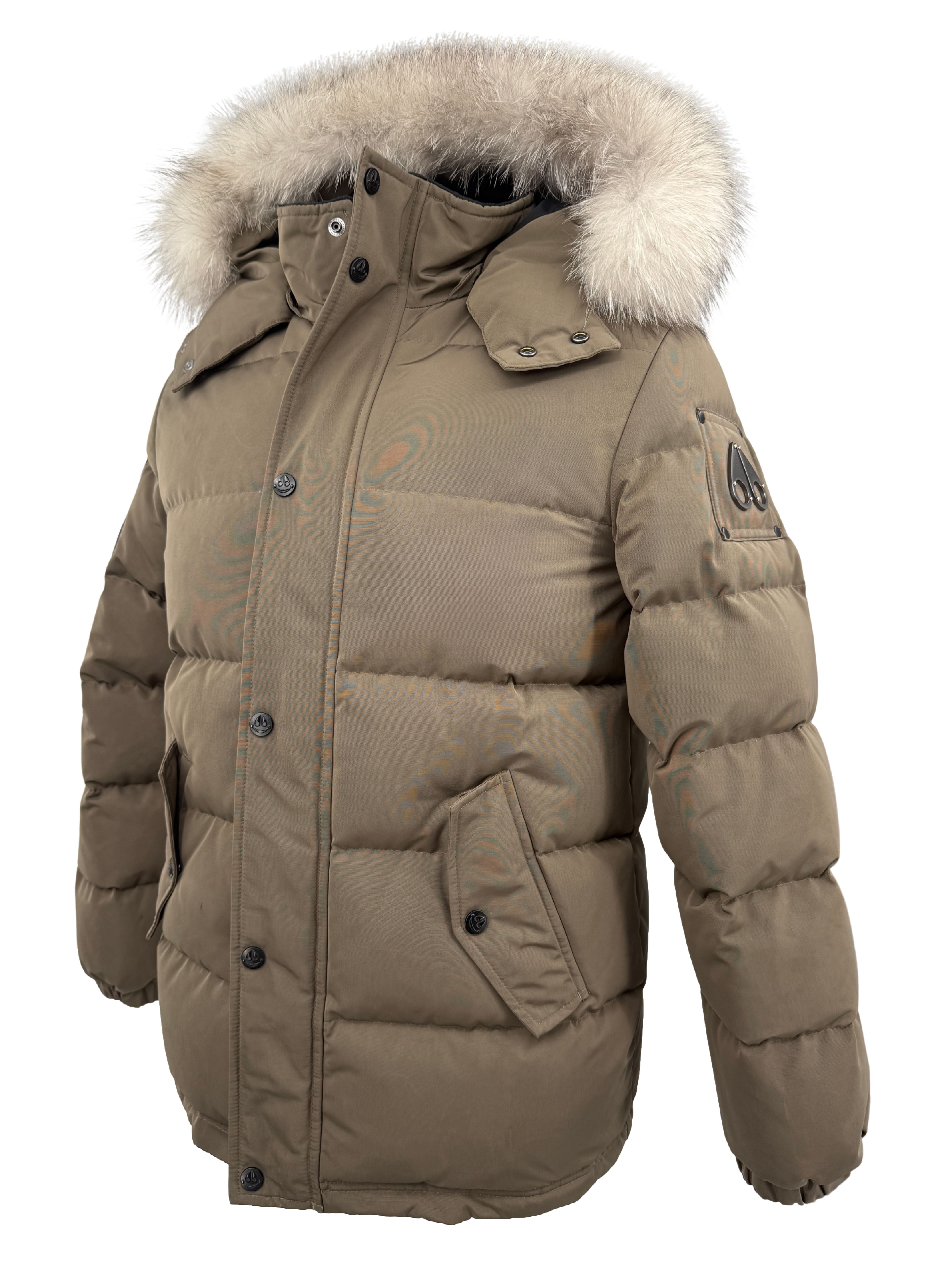 KID'S Moose Knuckles Shearling Trim Parka - Khaki Moose Knuckles