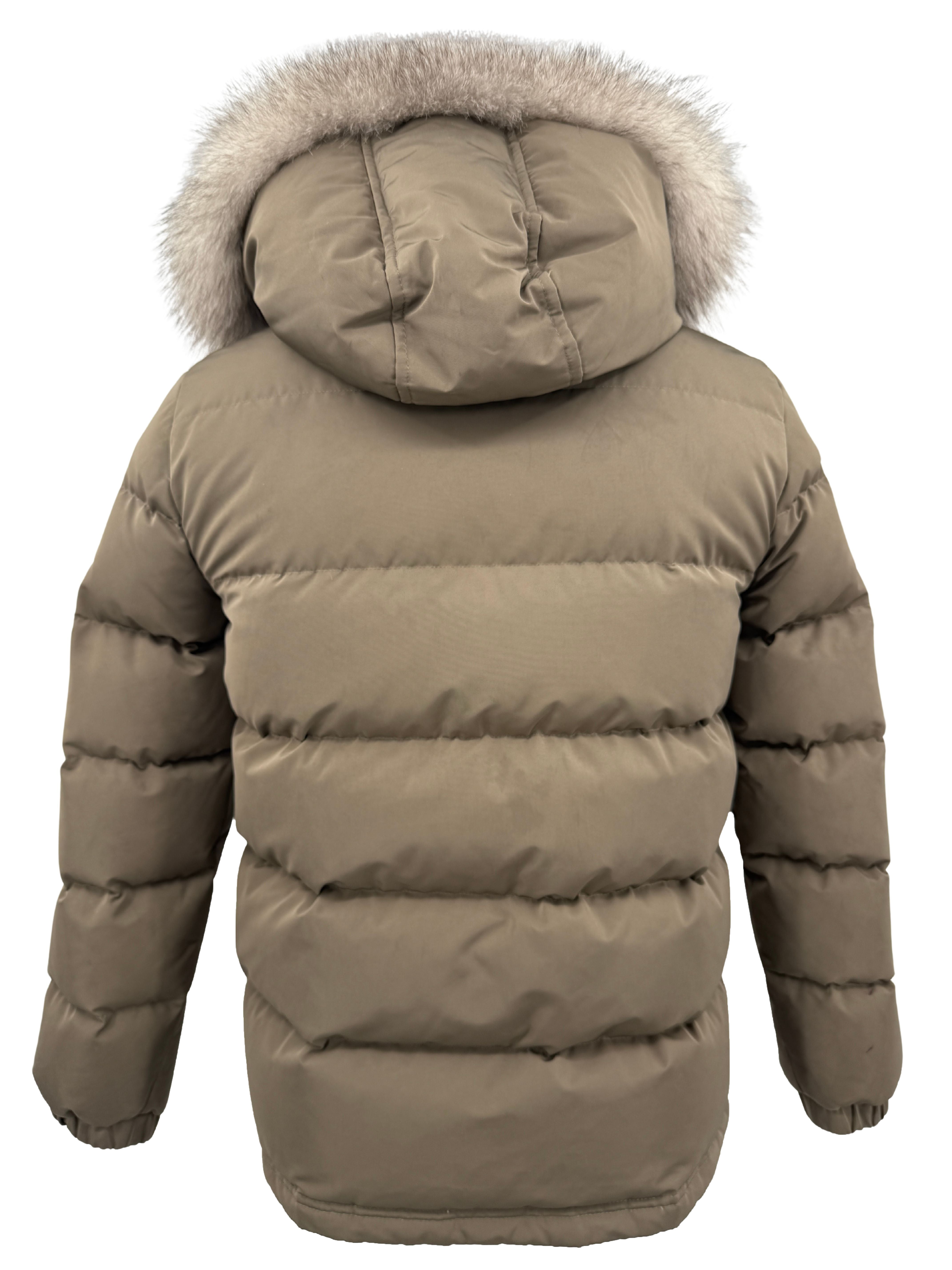 KID'S Moose Knuckles Shearling Trim Parka - Khaki Moose Knuckles