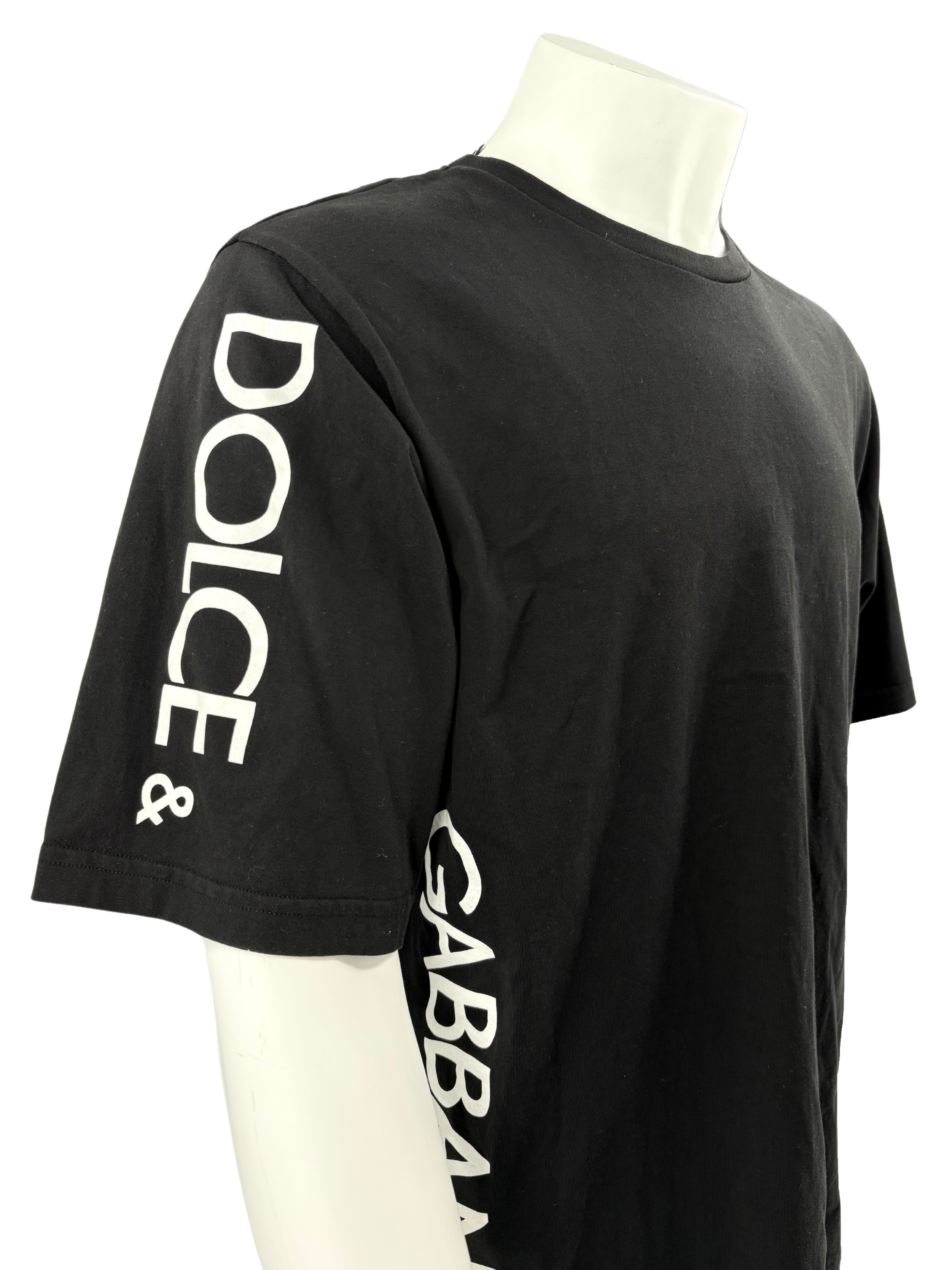 Dolce & Gabbana Side Printed Logo T-shirt - Black Dolce & Gabbana