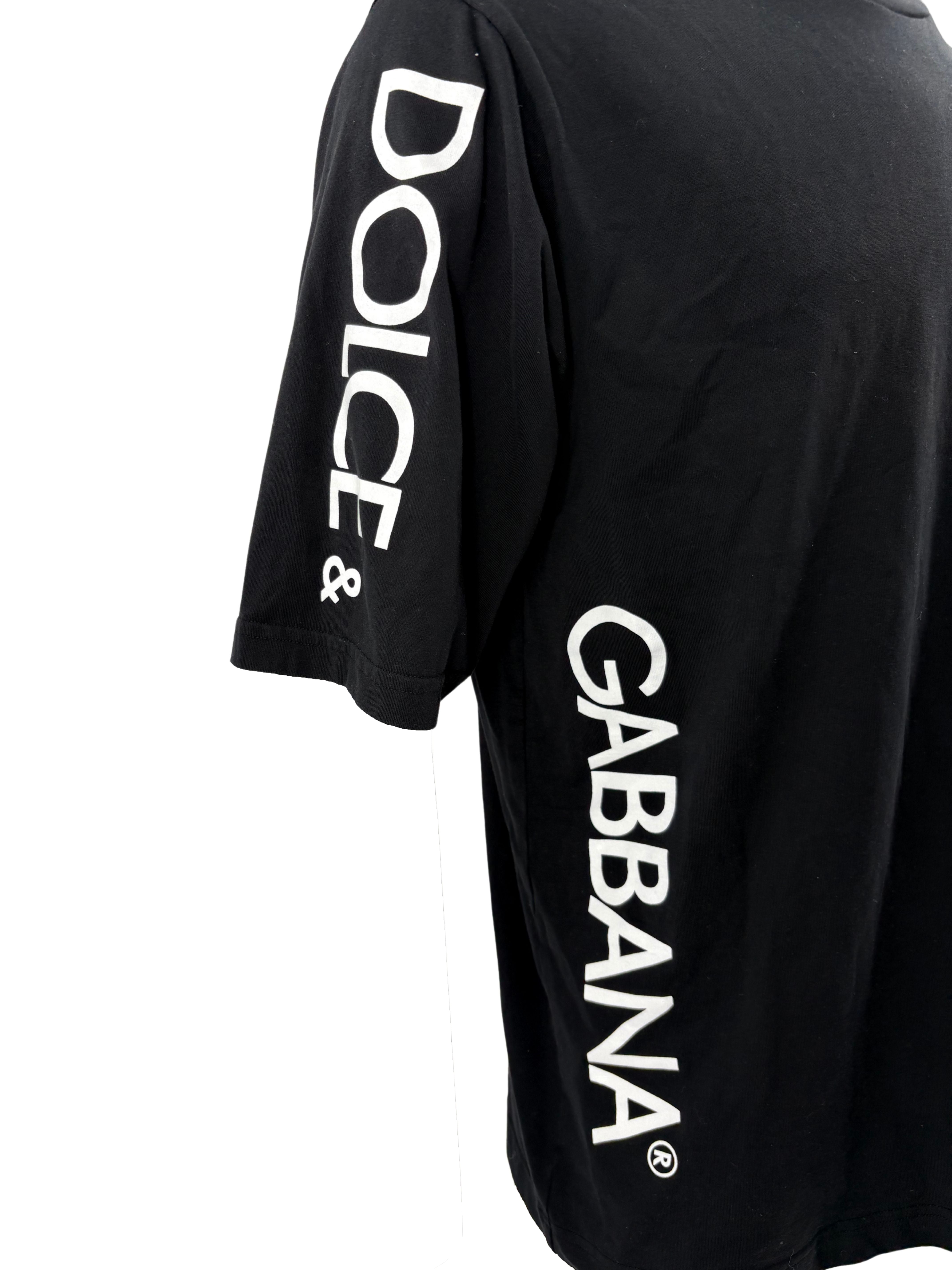 Dolce & Gabbana Side Printed Logo T-shirt - Black Dolce & Gabbana