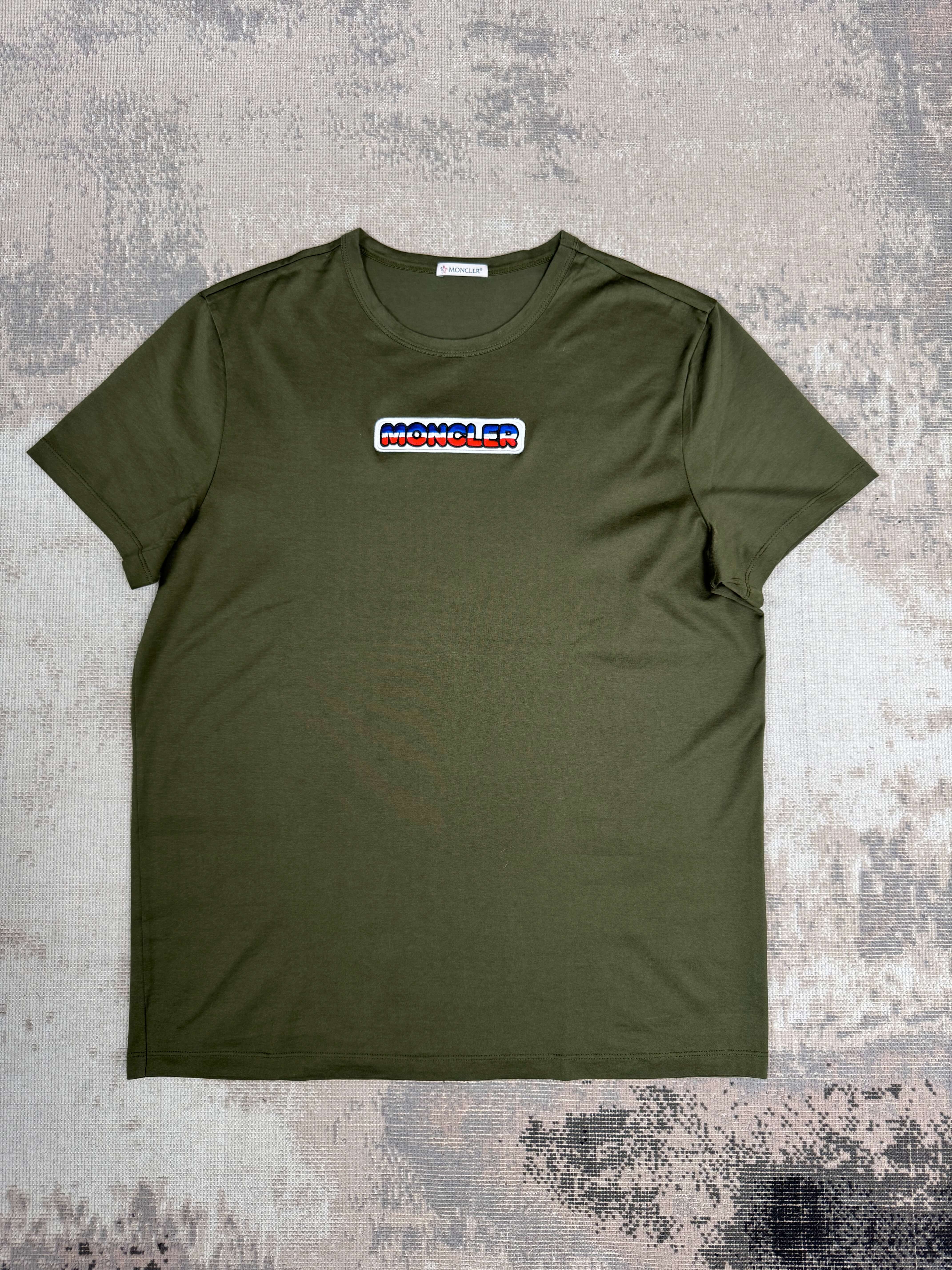 Moncler Embroidered Logo T-Shirt - Khaki Moncler