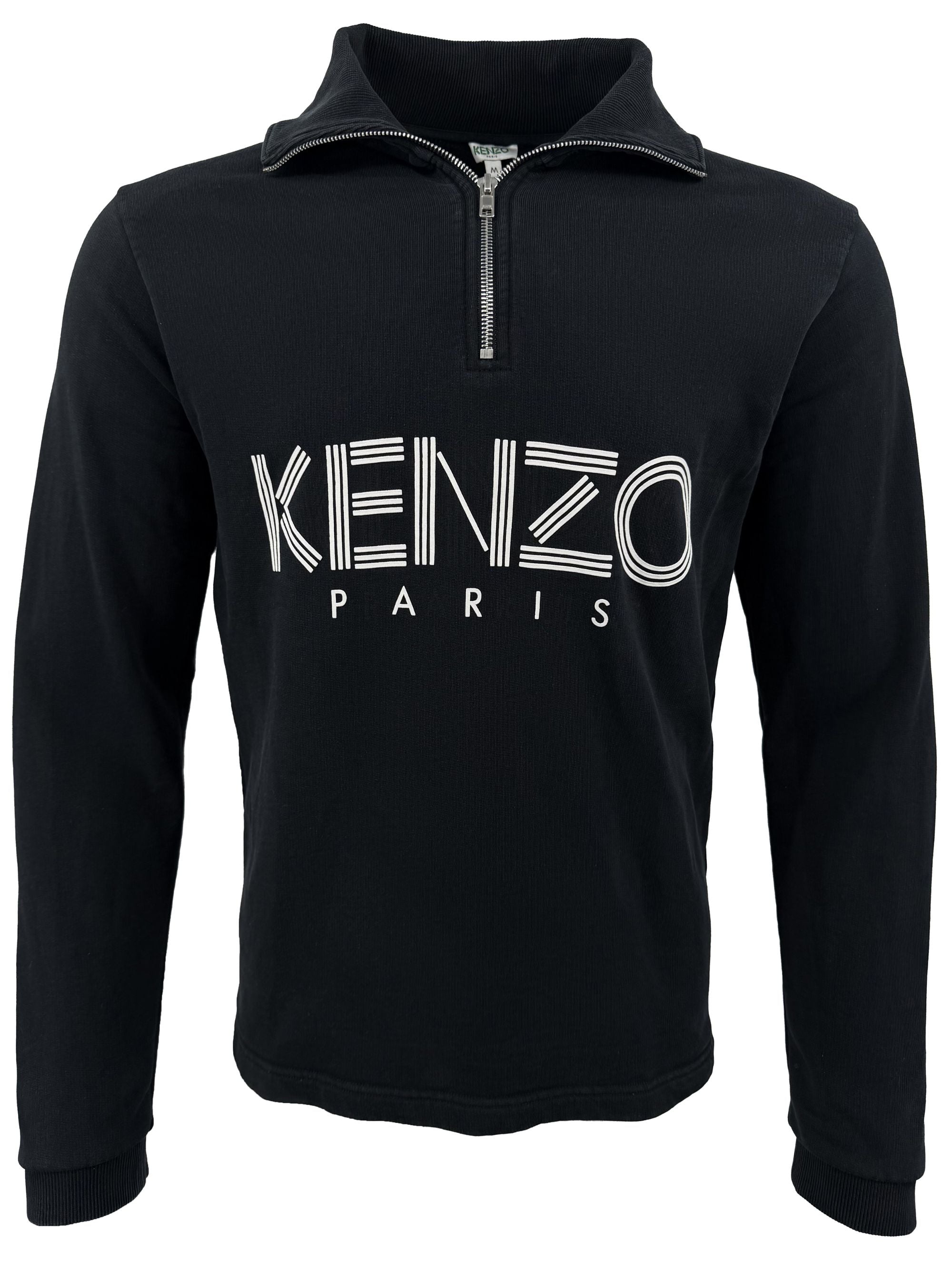 Kenzo Logo Quarter Zip - Black
