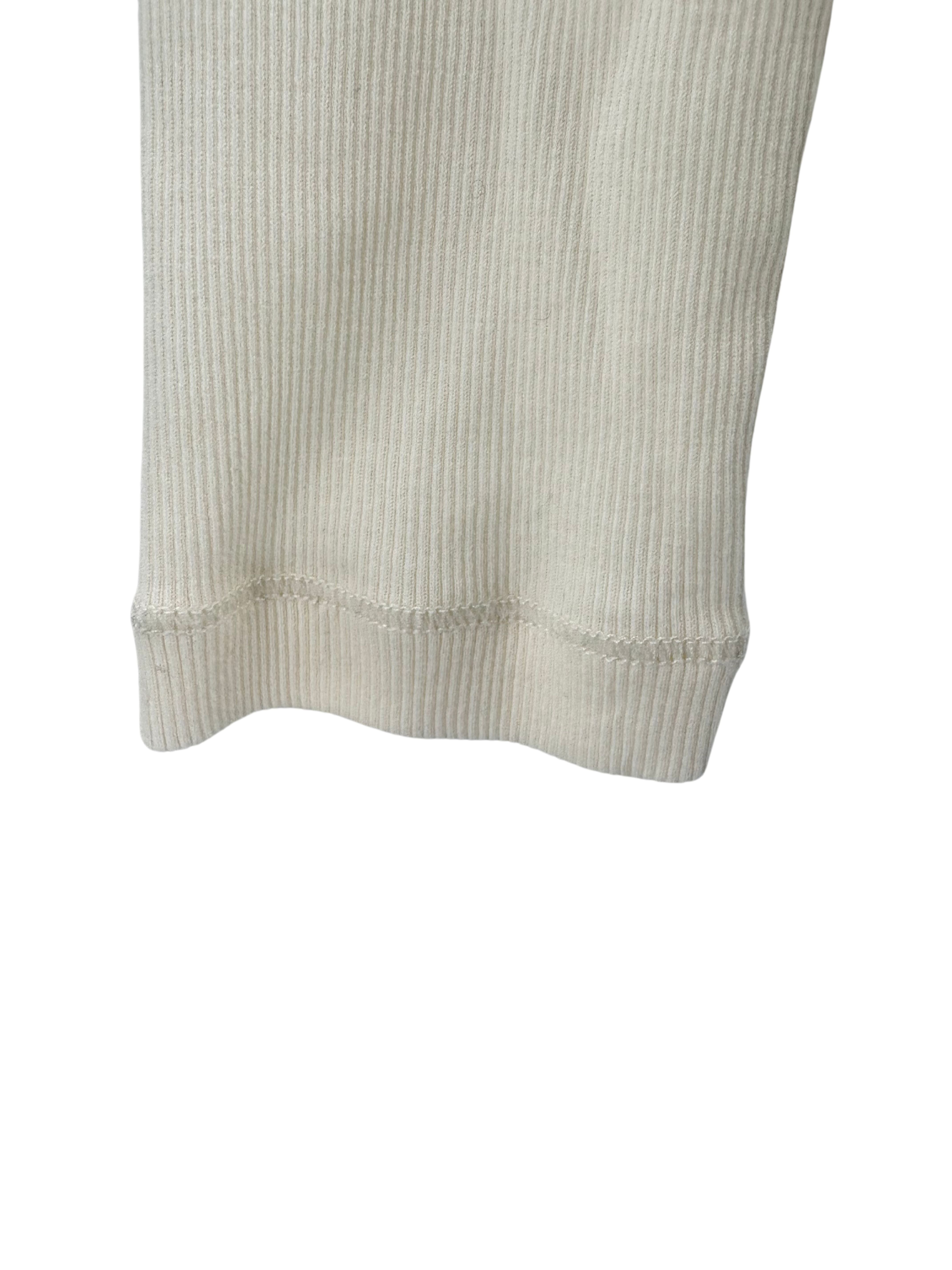 Dolce & Gabbana Ribbed-Knit Cotton Henley Top - Cream