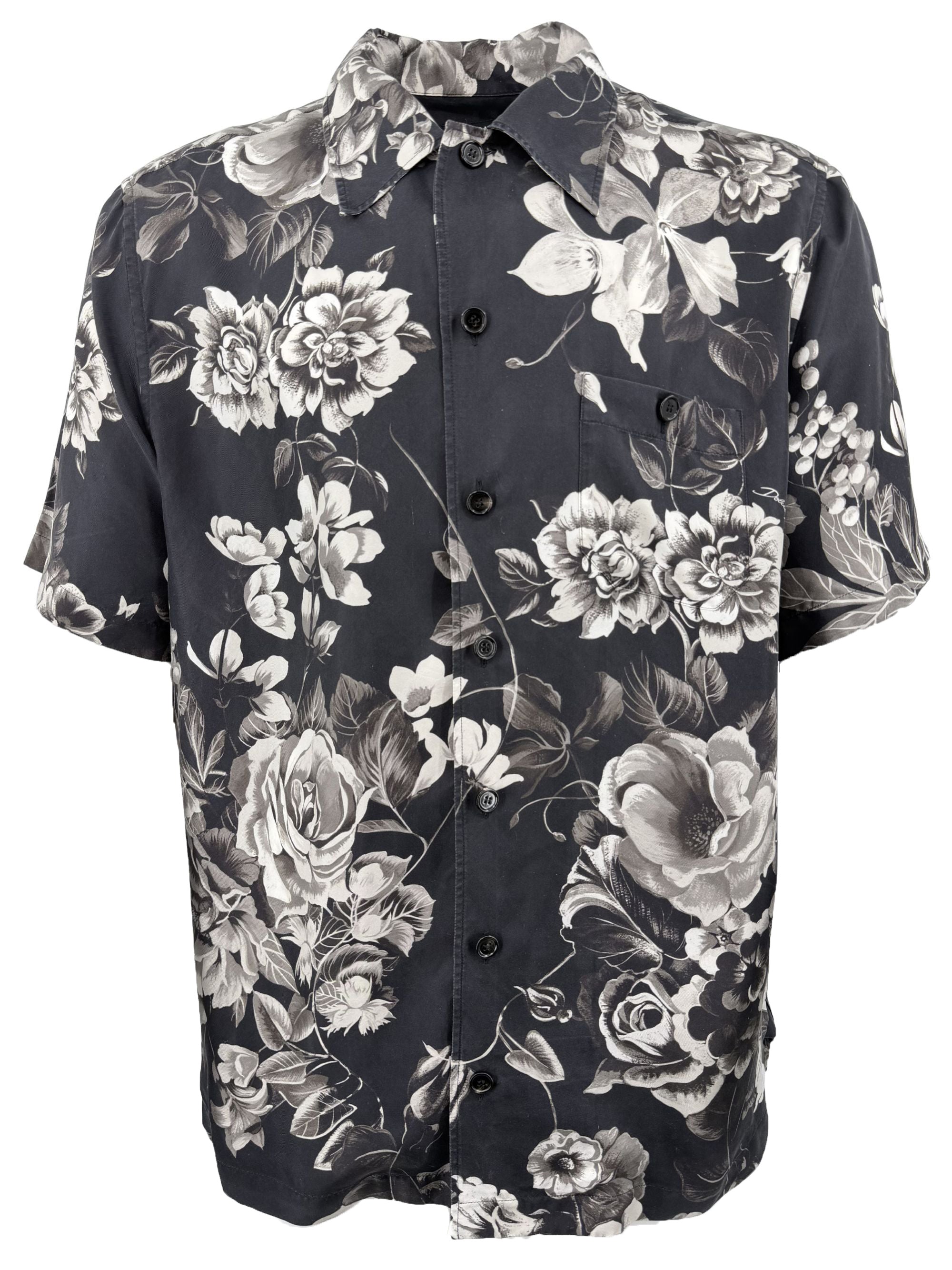 Dolce & Gabbana Floral Silk Shirt - Black Dolce & Gabbana