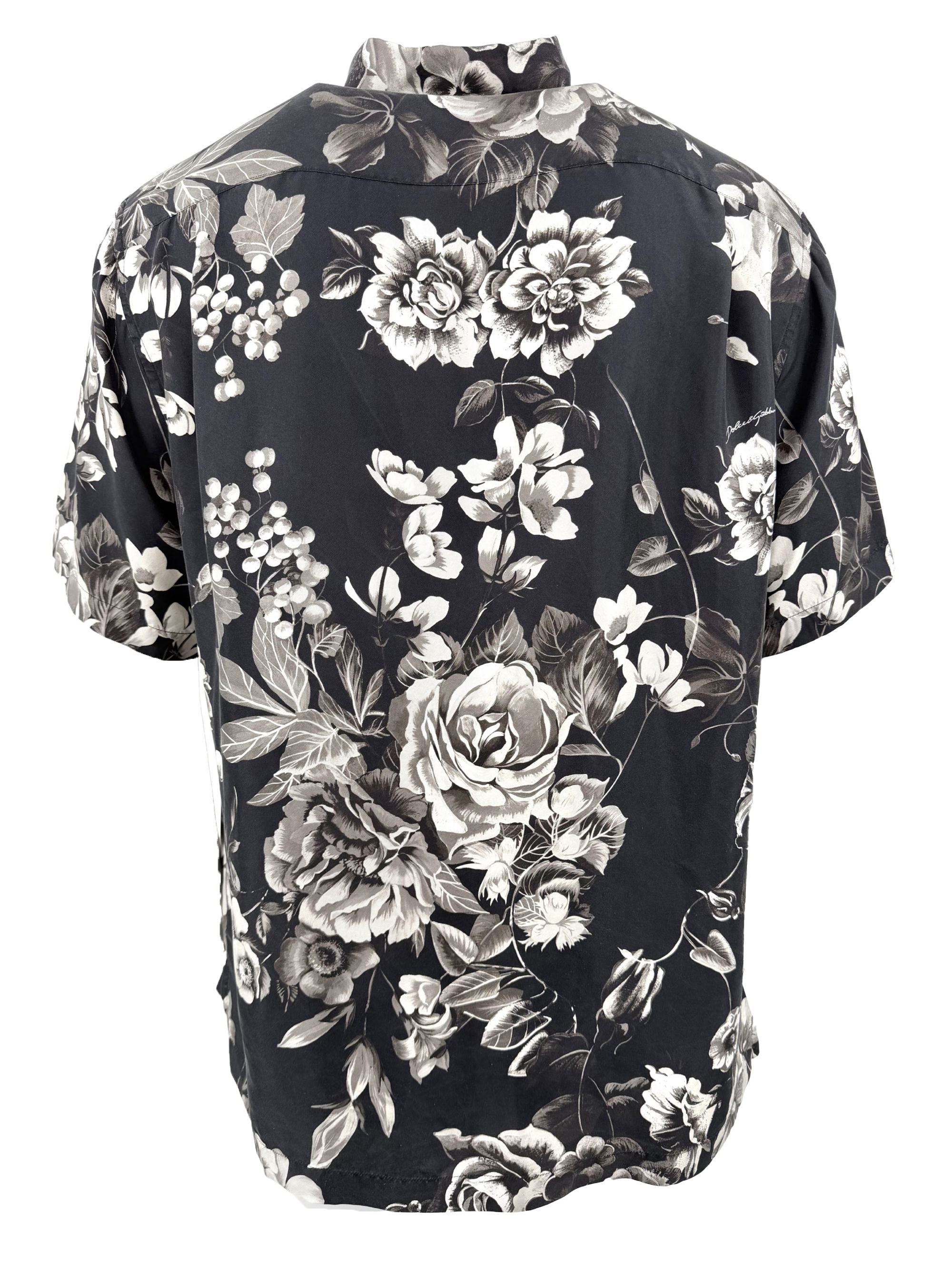 Dolce & Gabbana Floral Silk Shirt - Black Dolce & Gabbana