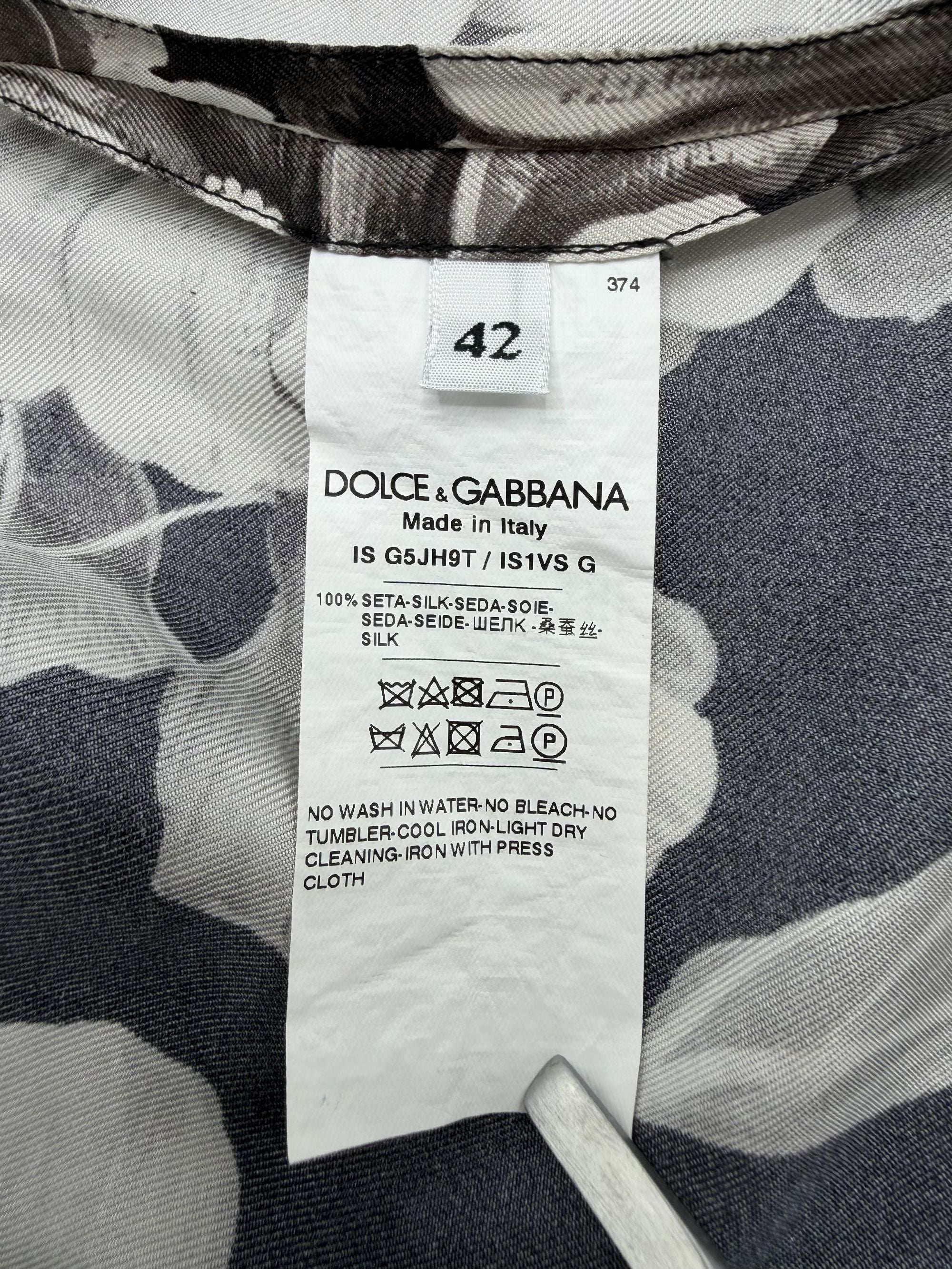 Dolce & Gabbana Floral Silk Shirt - Black Dolce & Gabbana