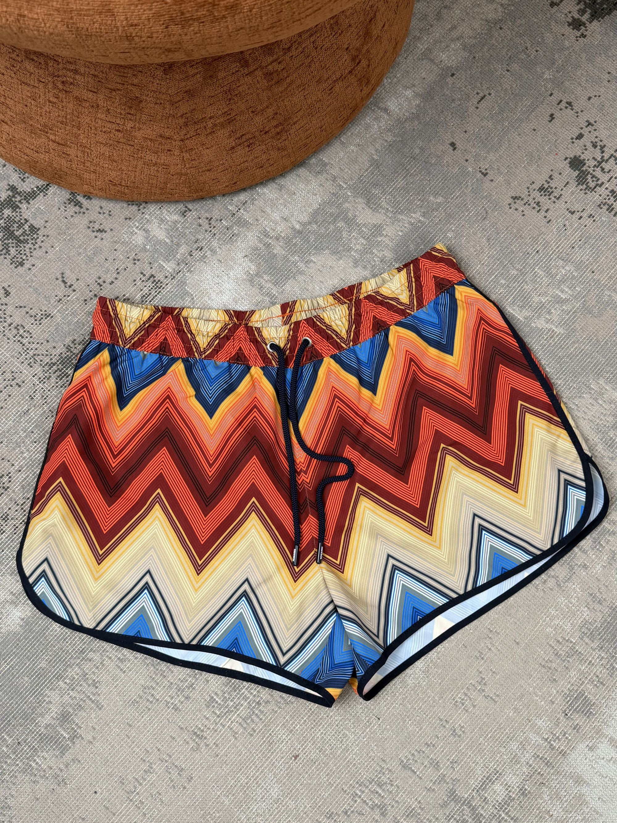 Missoni Zigzag Swim Shorts - Orange Missoni