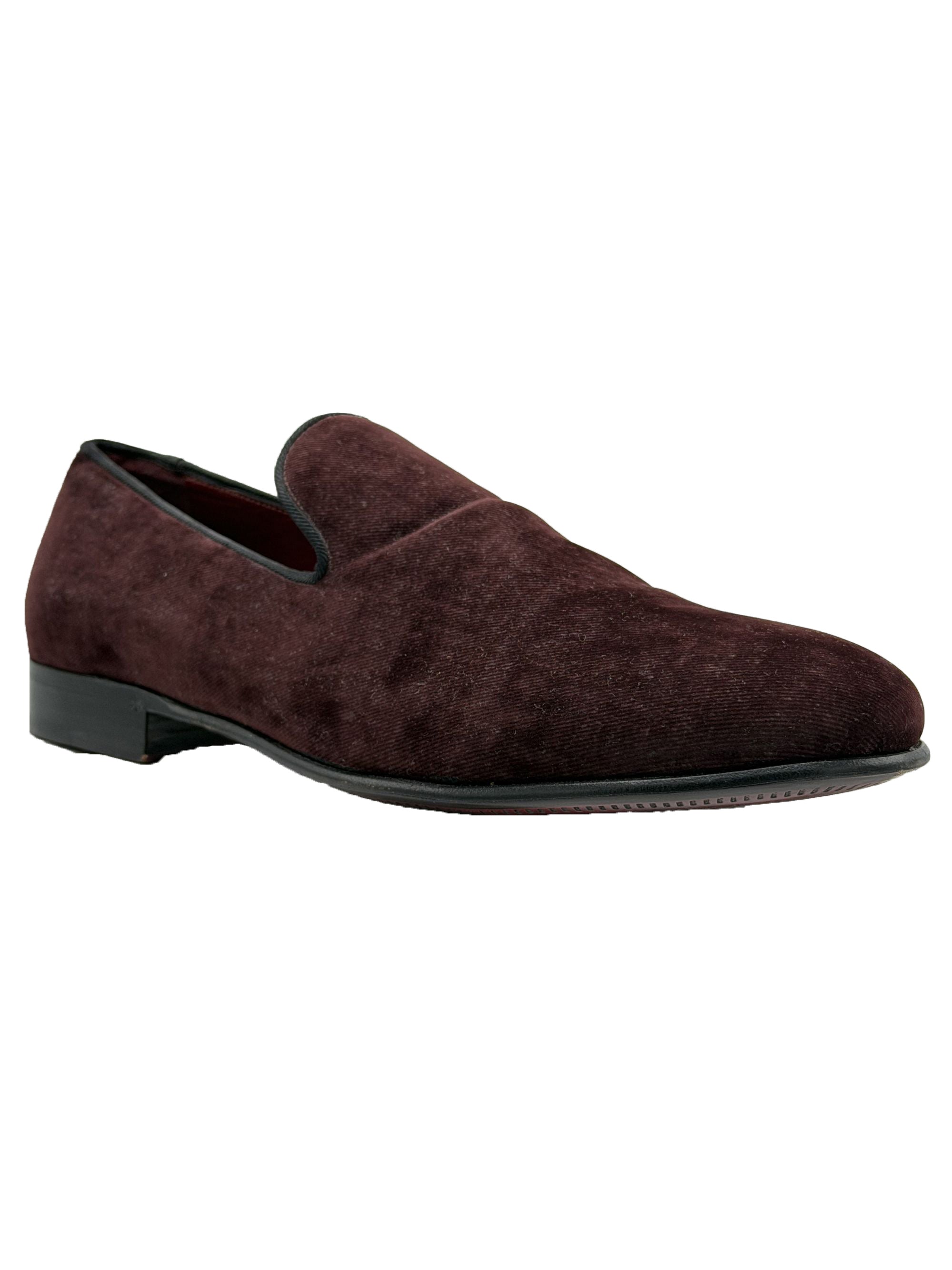 Dolce & Gabbana Velvet Loafers - Burgundy Dolce & Gabbana