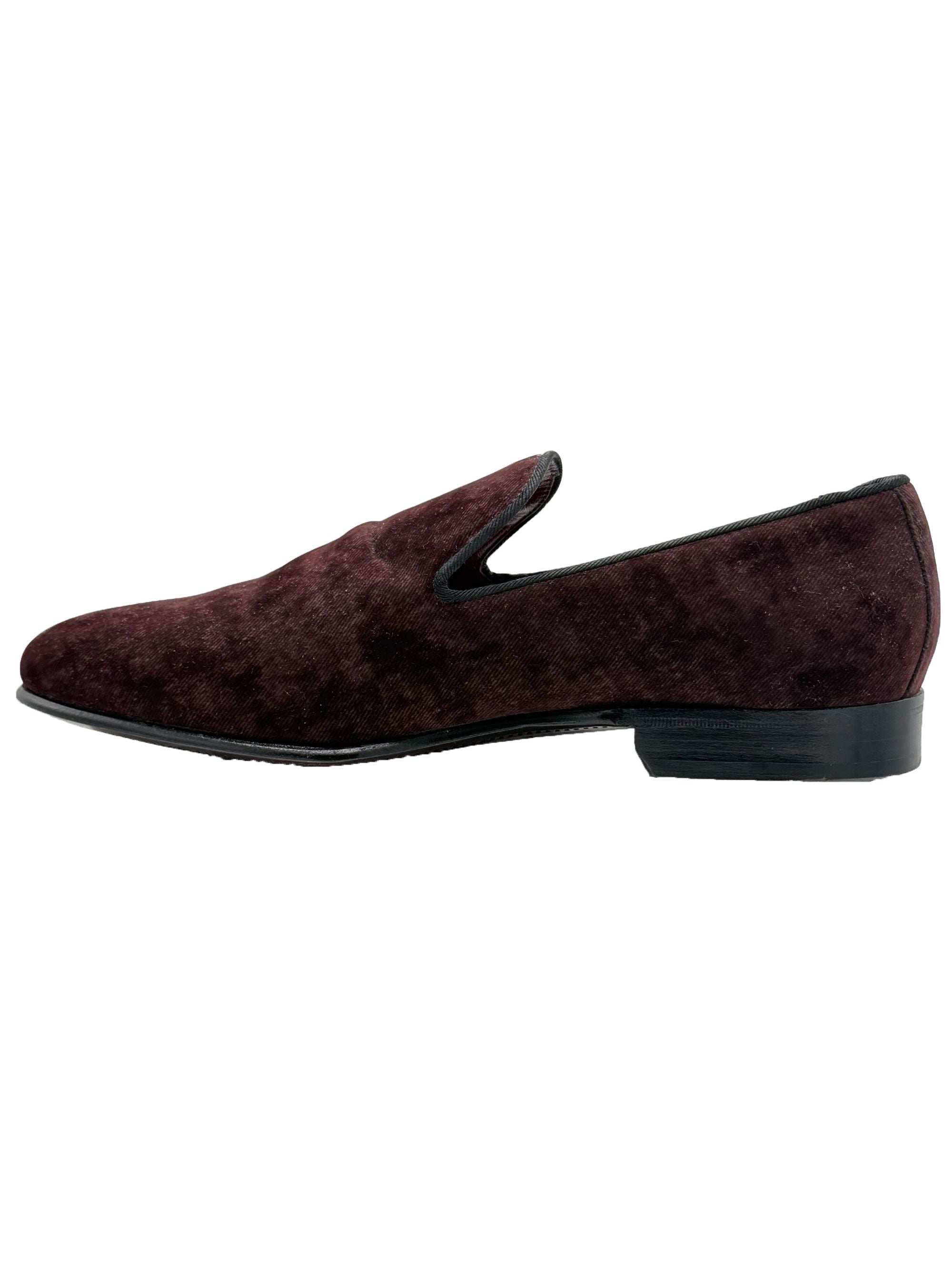 Dolce & Gabbana Velvet Loafers - Burgundy Dolce & Gabbana