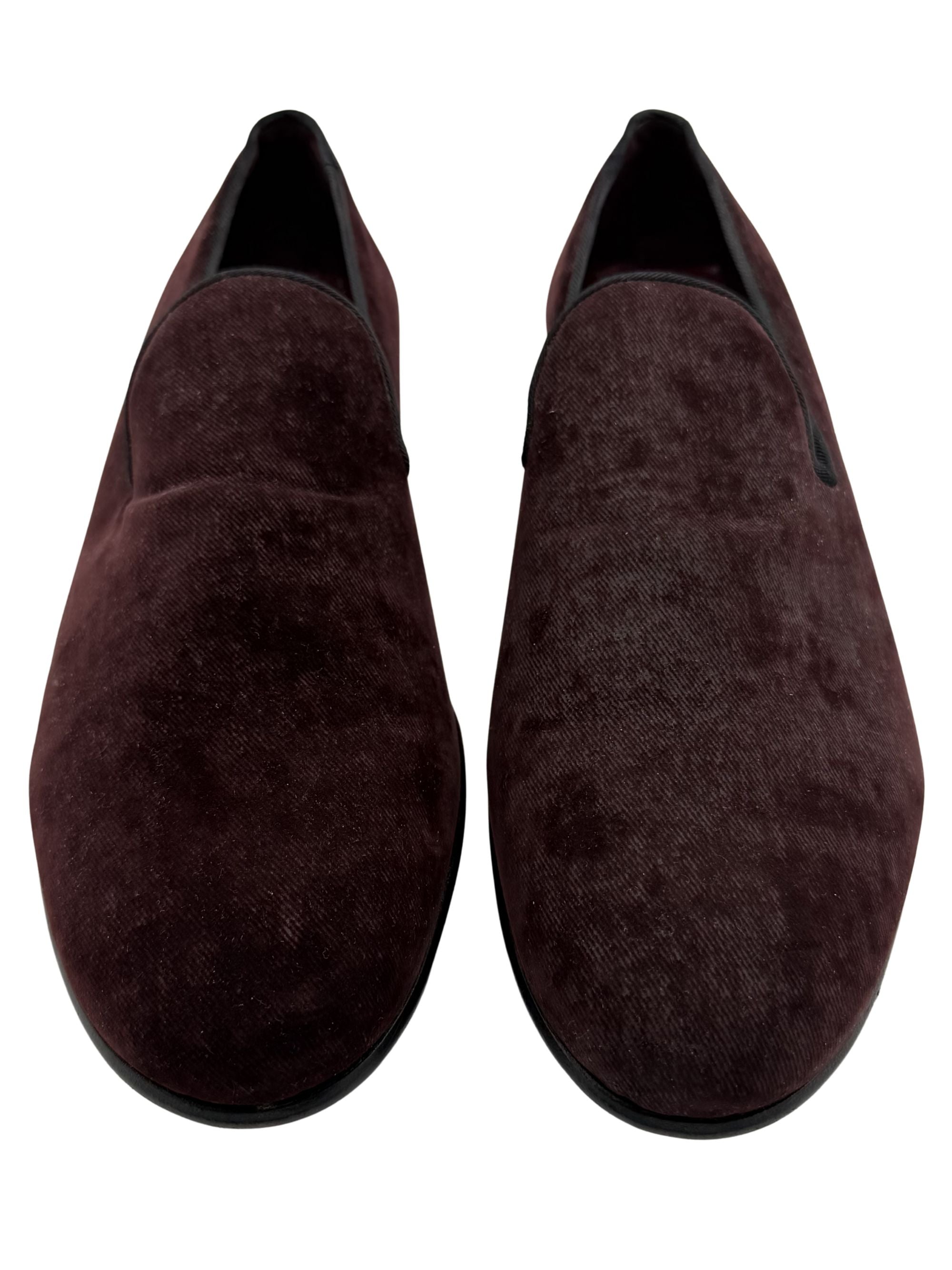 Dolce & Gabbana Velvet Loafers - Burgundy Dolce & Gabbana