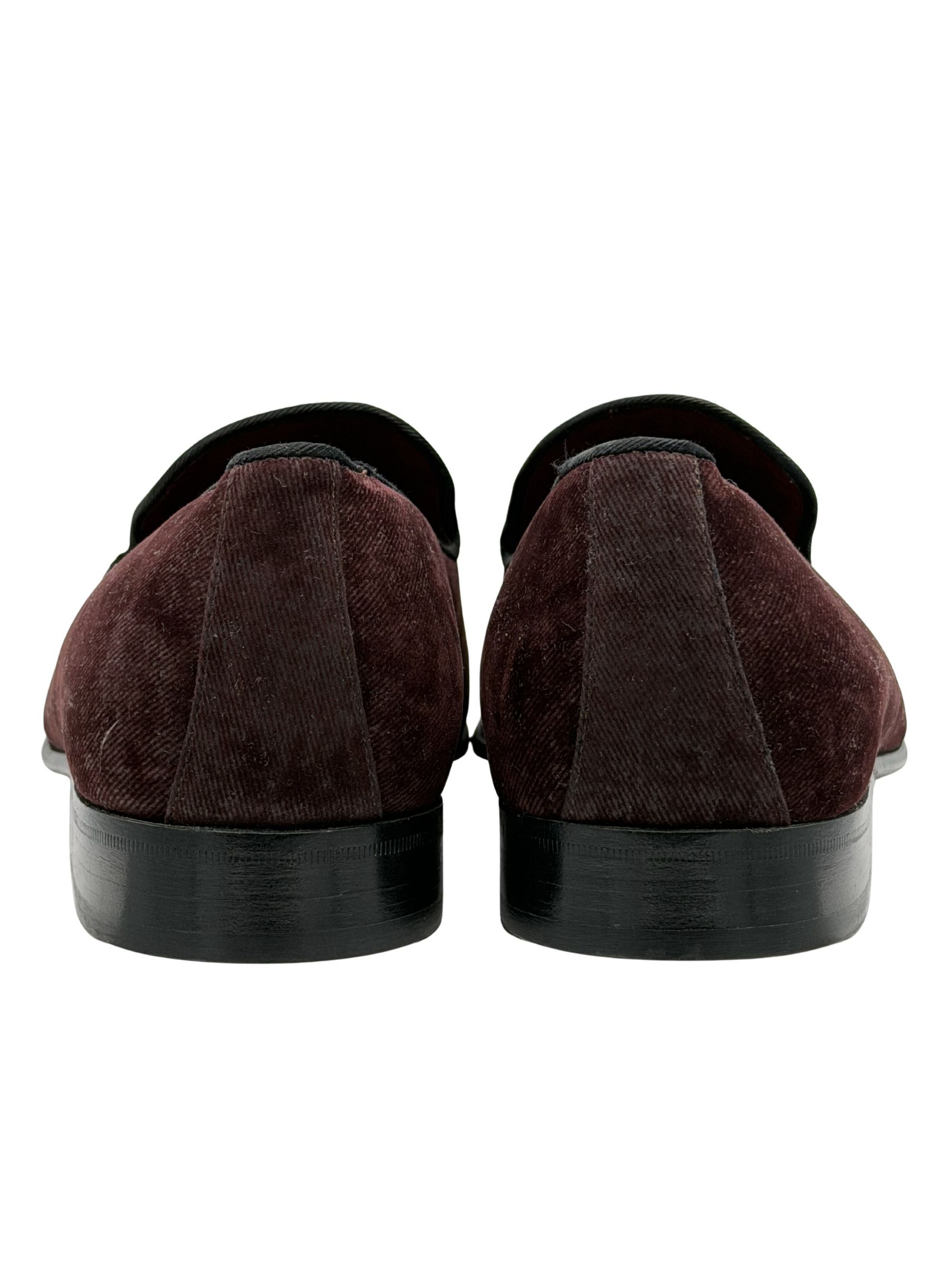 Dolce & Gabbana Velvet Loafers - Burgundy Dolce & Gabbana