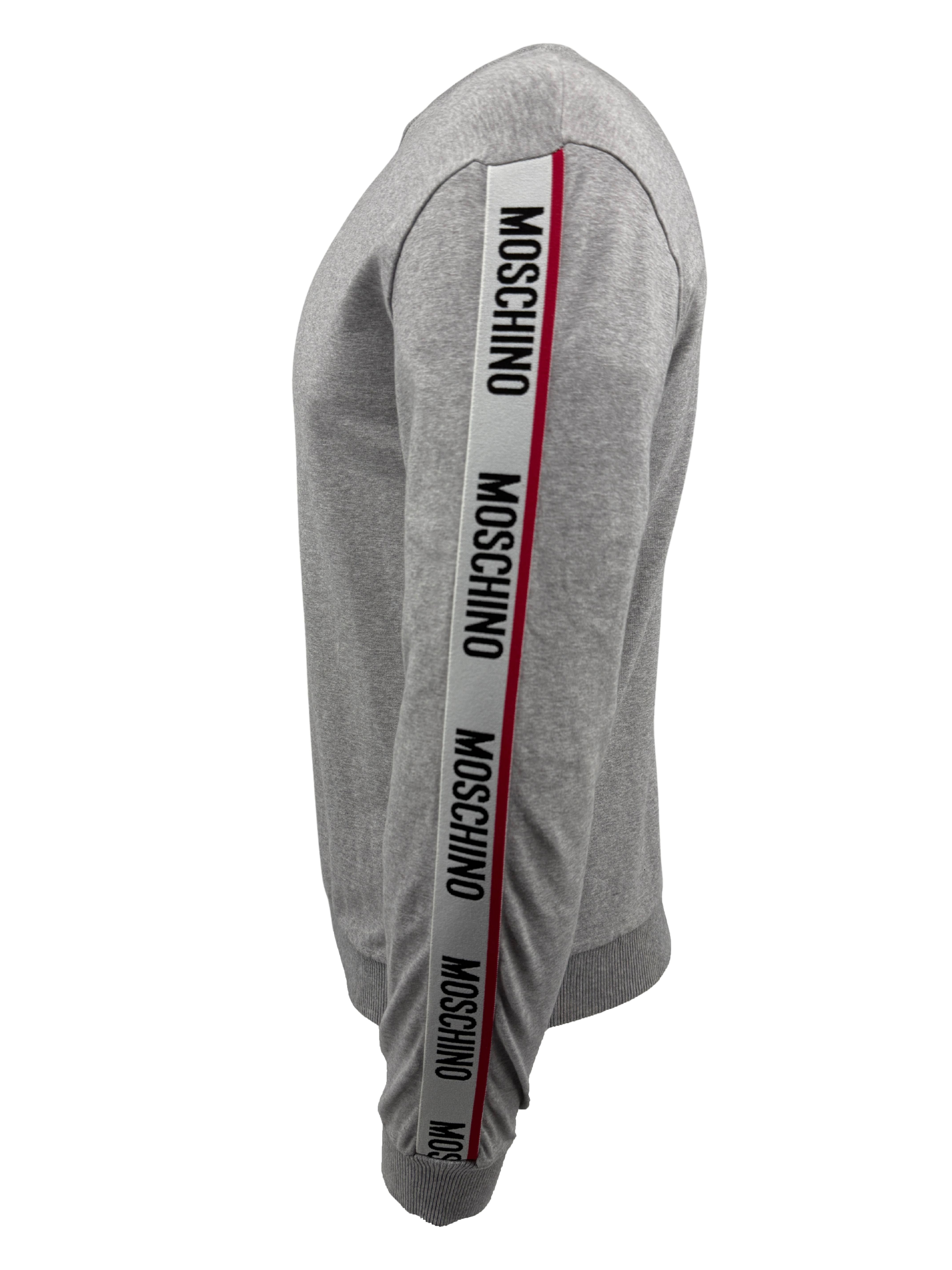 Moschino Underwear Tape Logo Crew Neck Sweatshirt - Grey Moschino