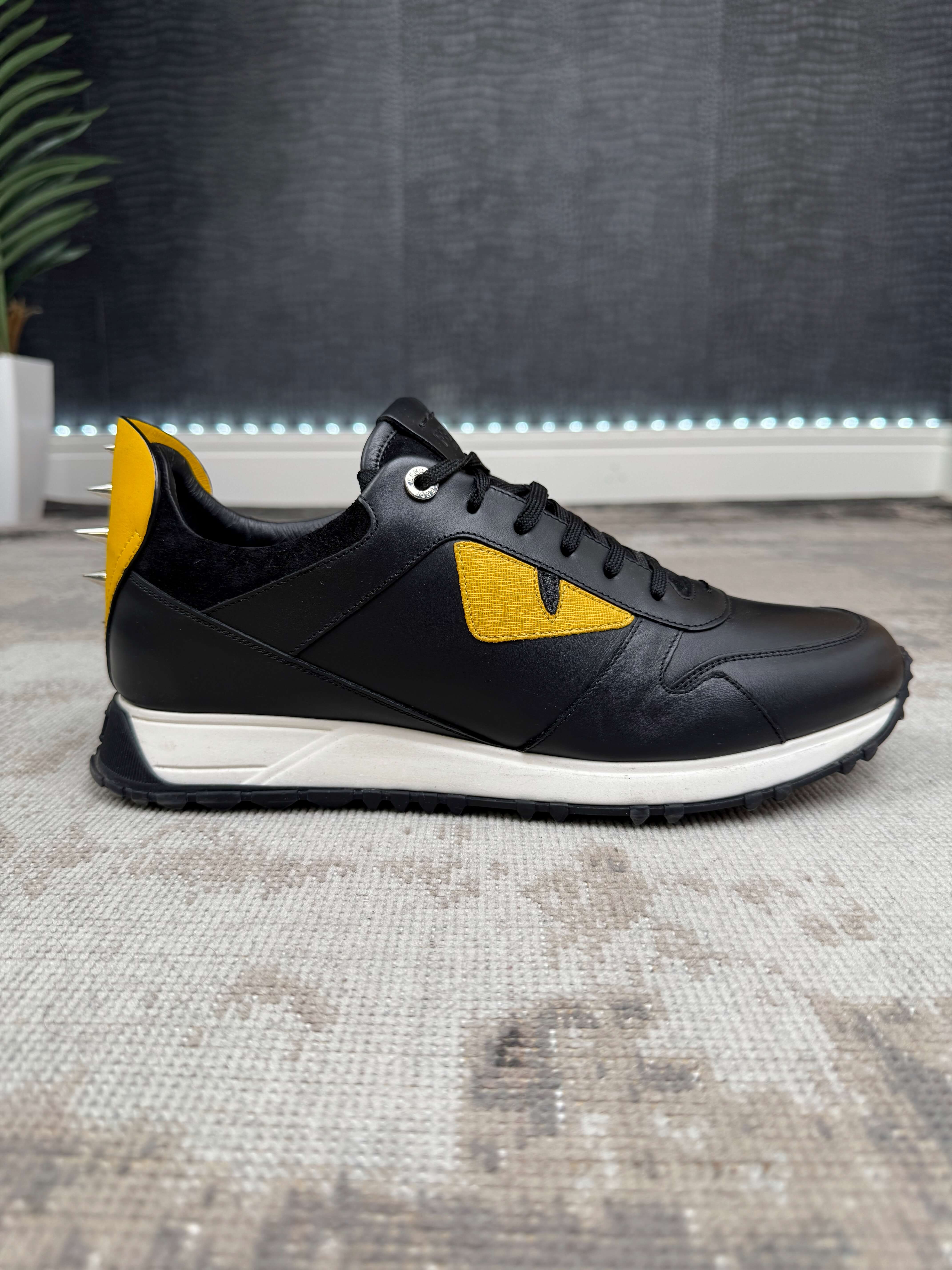 Fendi Eye Leather Trainer - Black