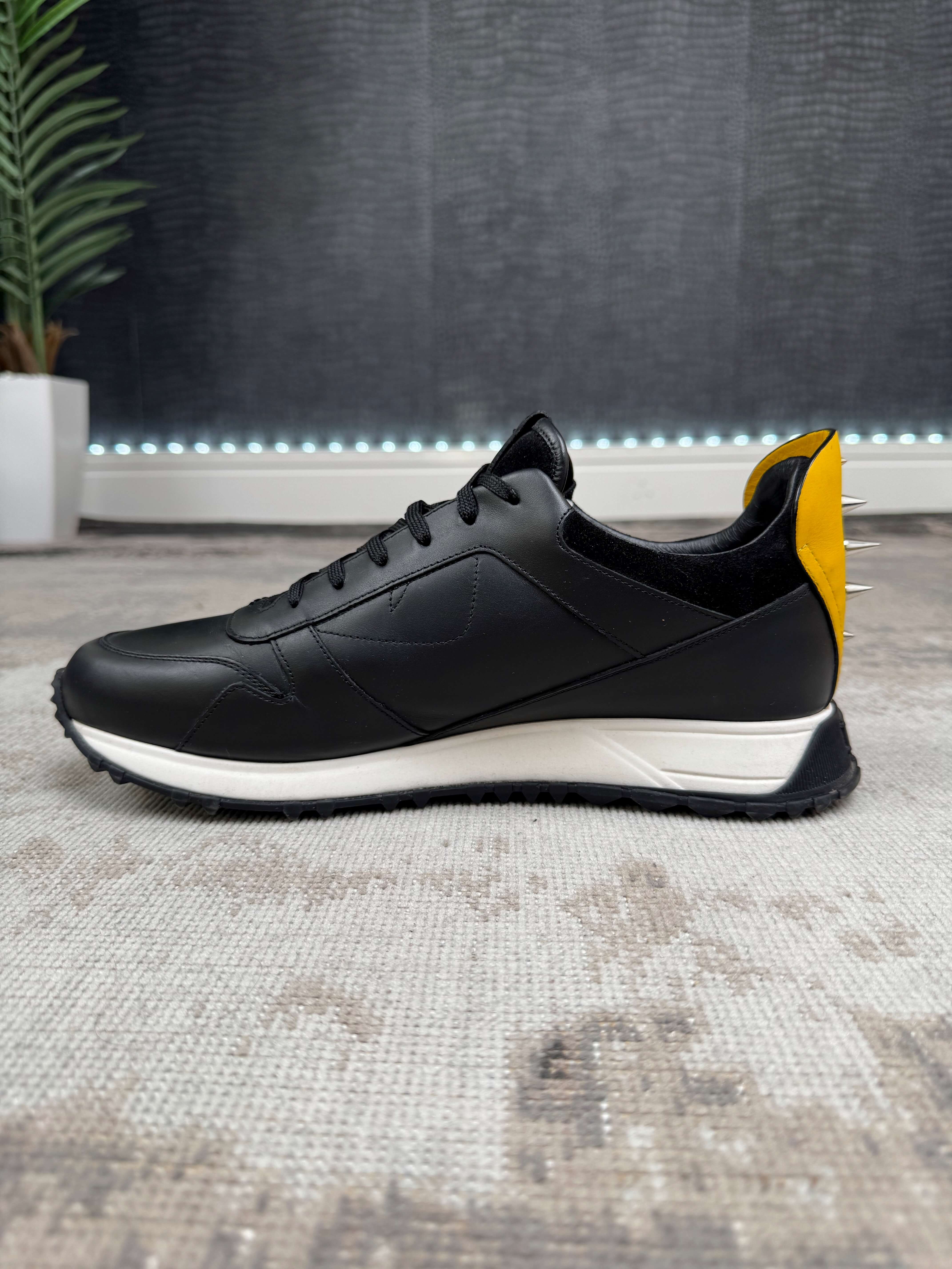 Fendi Eye Leather Trainer - Black