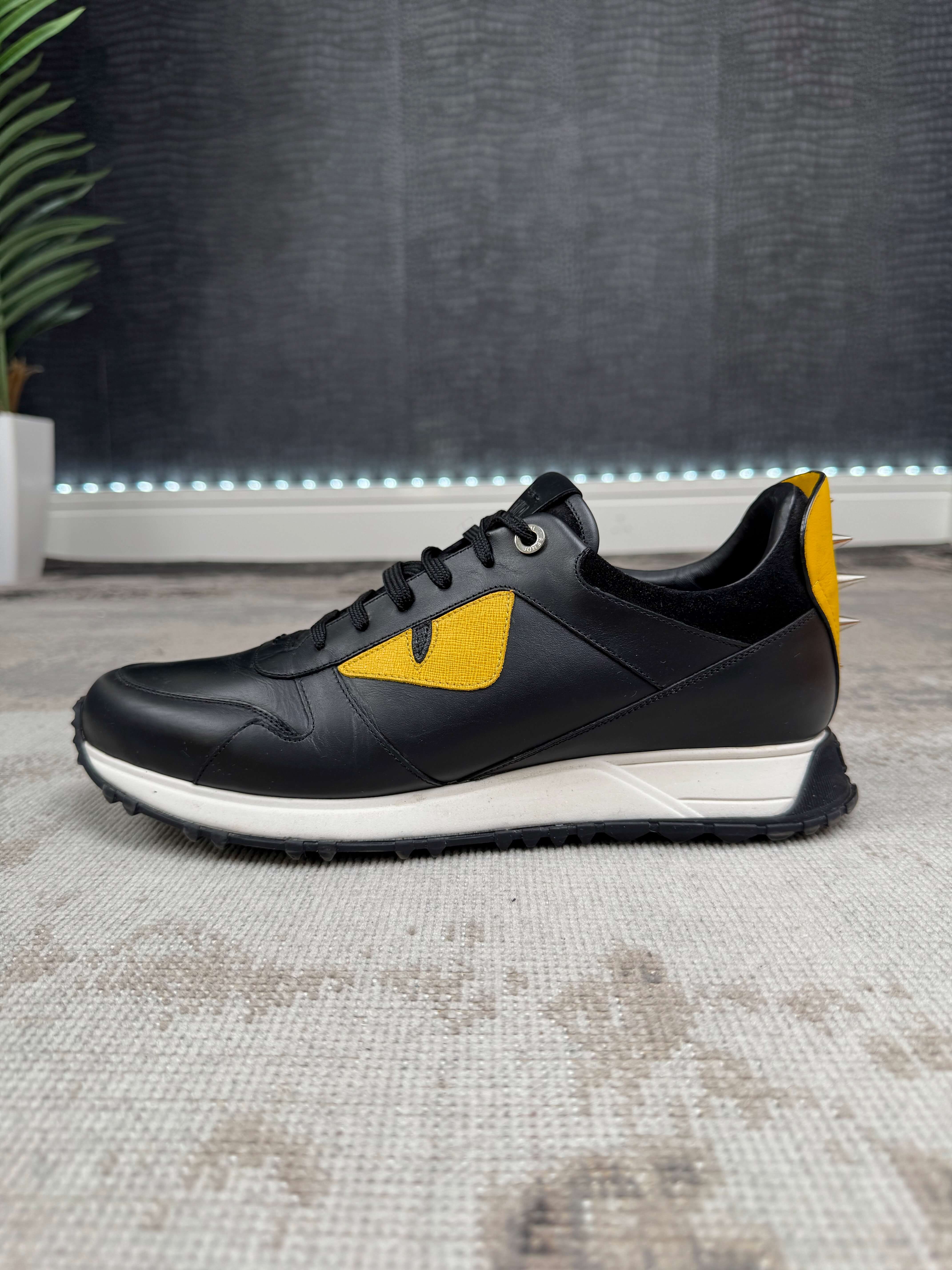 Fendi Eye Leather Trainer - Black