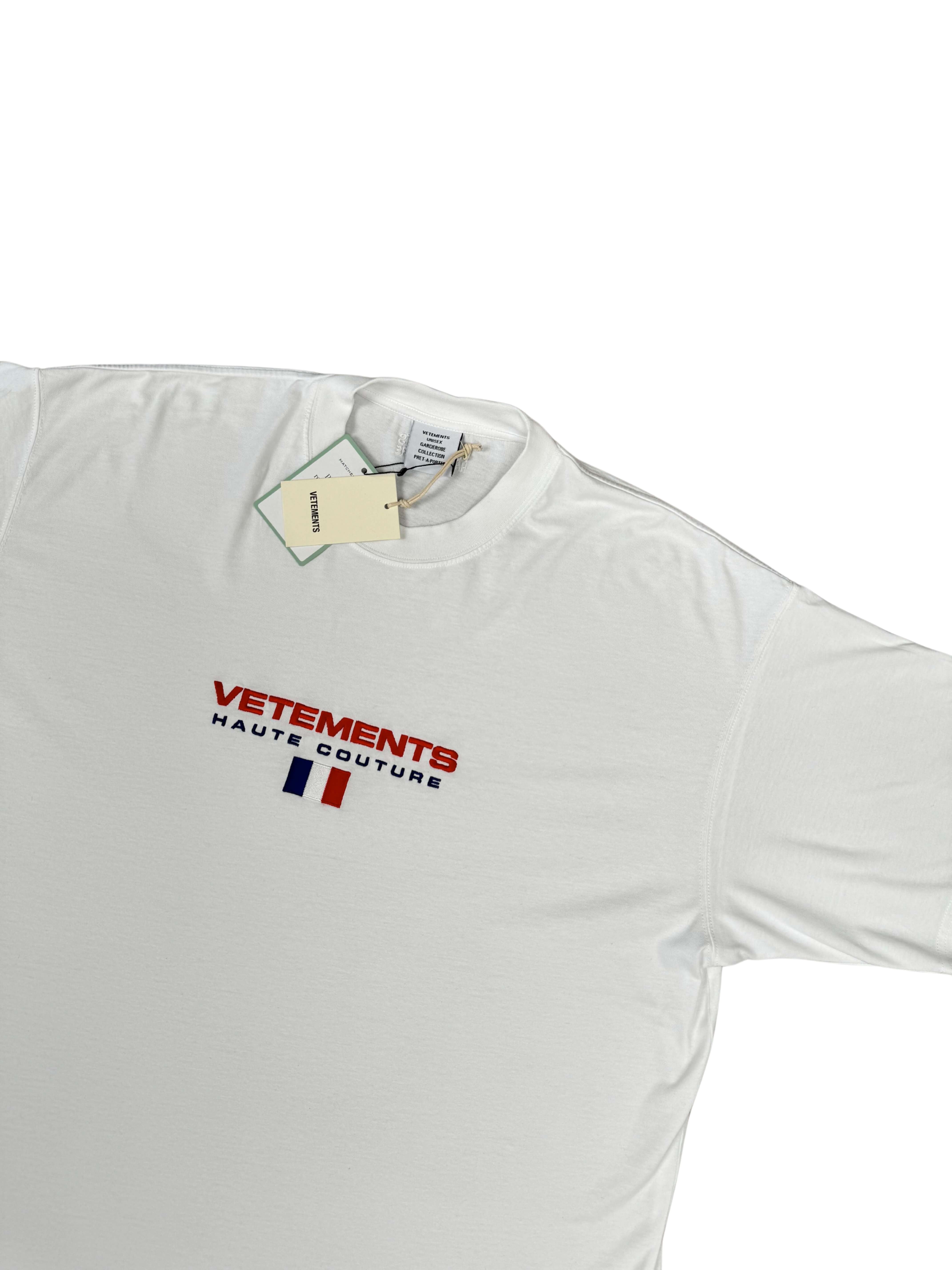 Vetements French Flag Embroidered T-Shirt - White (Unused) Vetements