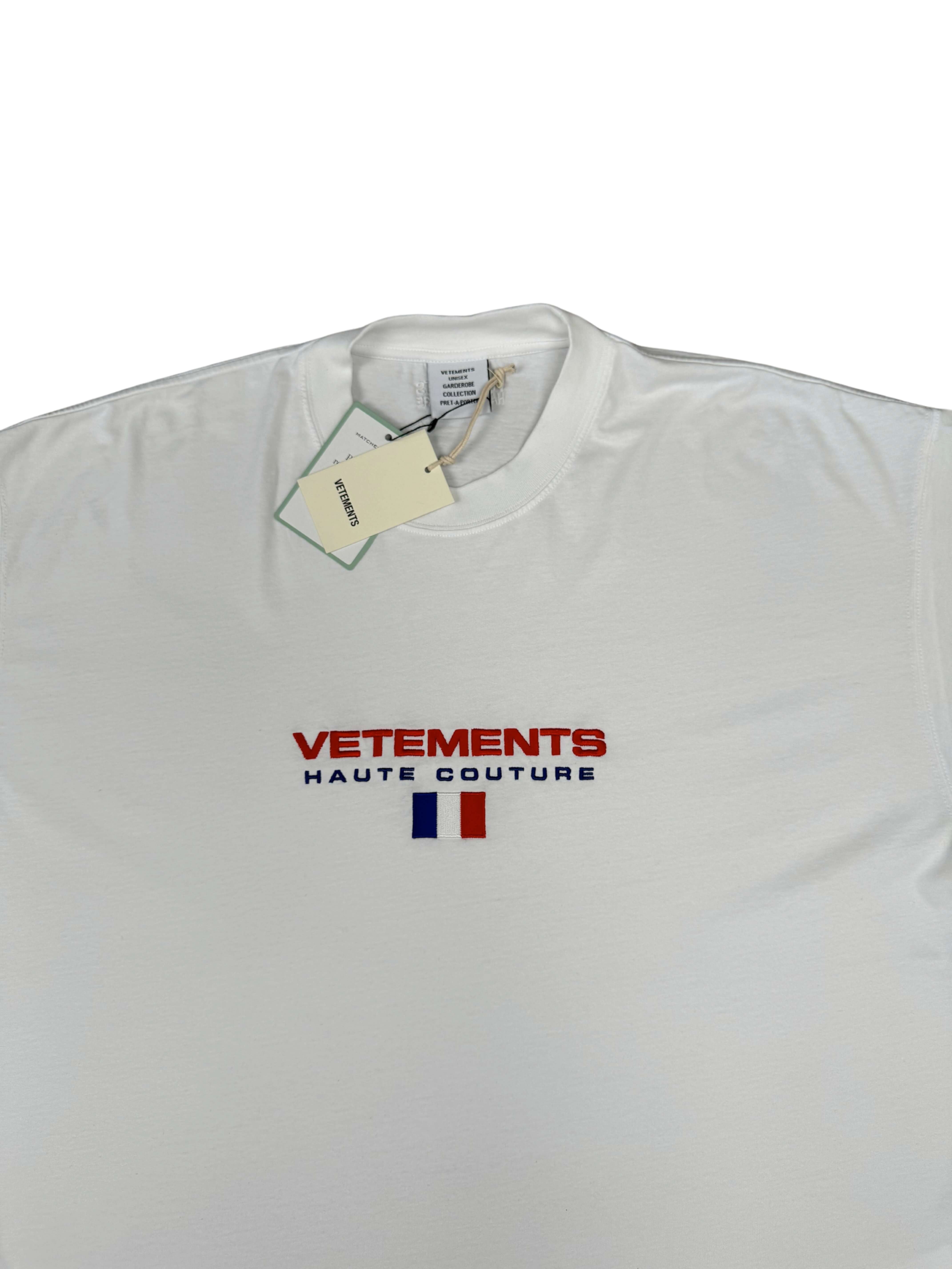 Vetements French Flag Embroidered T-Shirt - White (Unused) Vetements