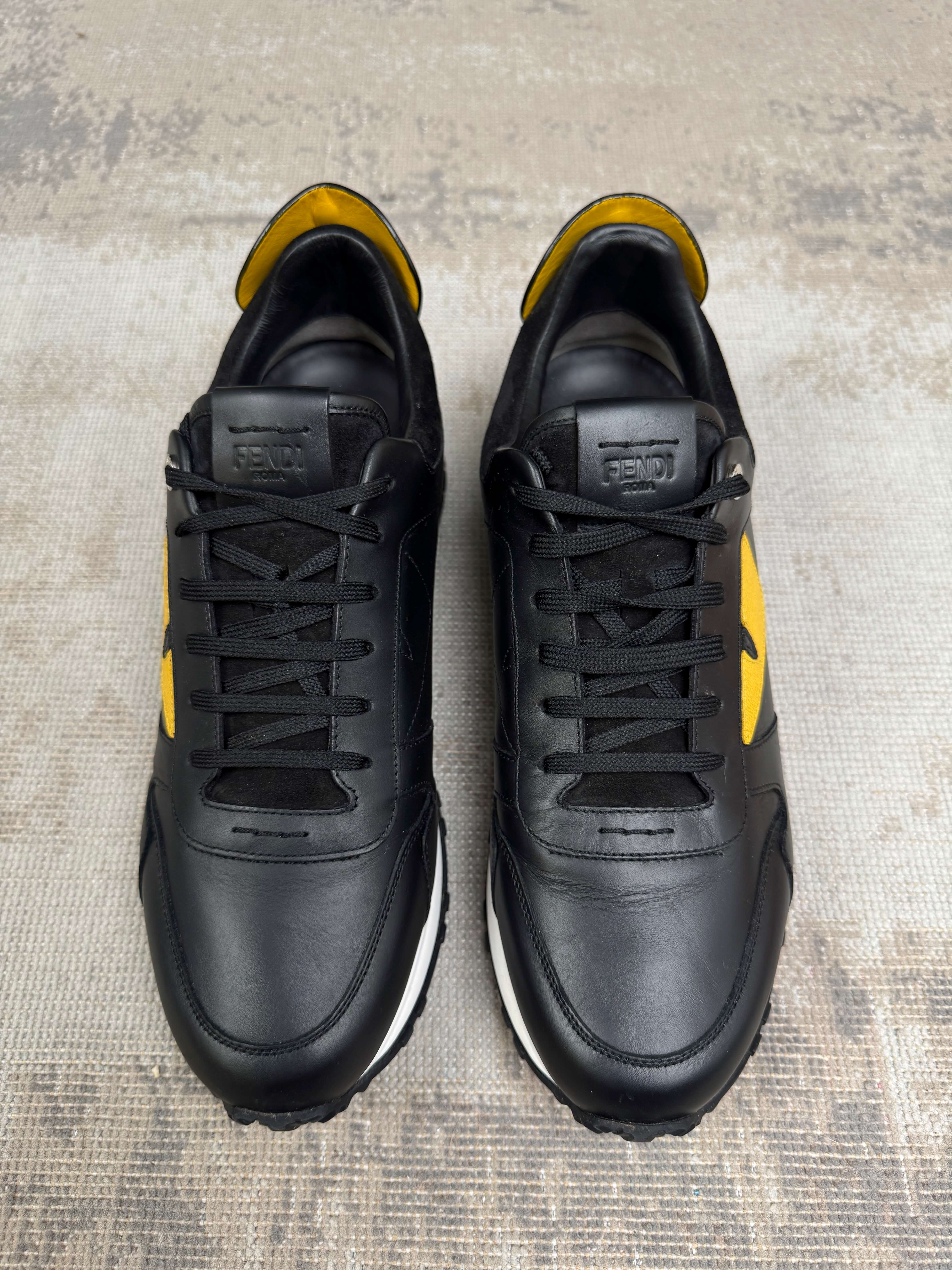 Fendi Eye Leather Trainer - Black