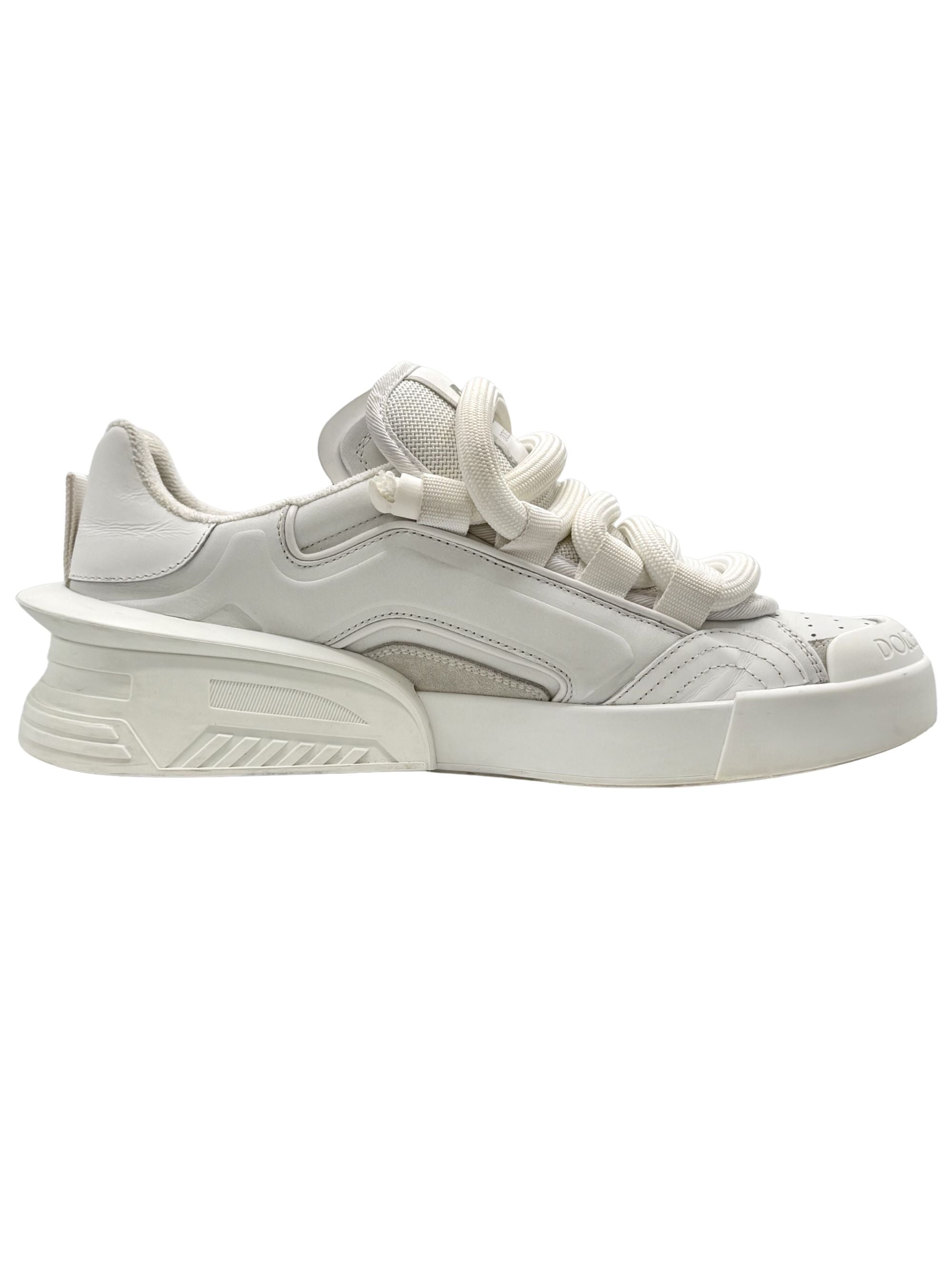 Dolce & Gabbana Leather Low Sneakers - White Dolce & Gabbana