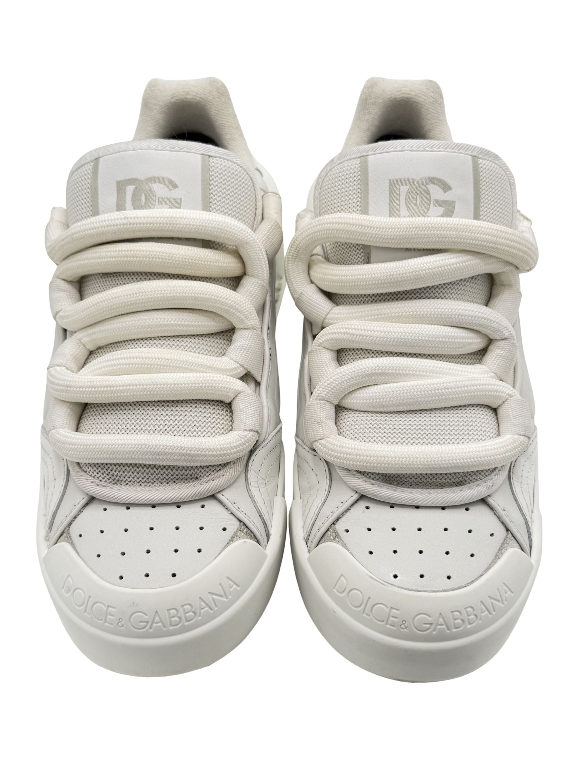 Dolce & Gabbana Leather Low Sneakers - White Dolce & Gabbana