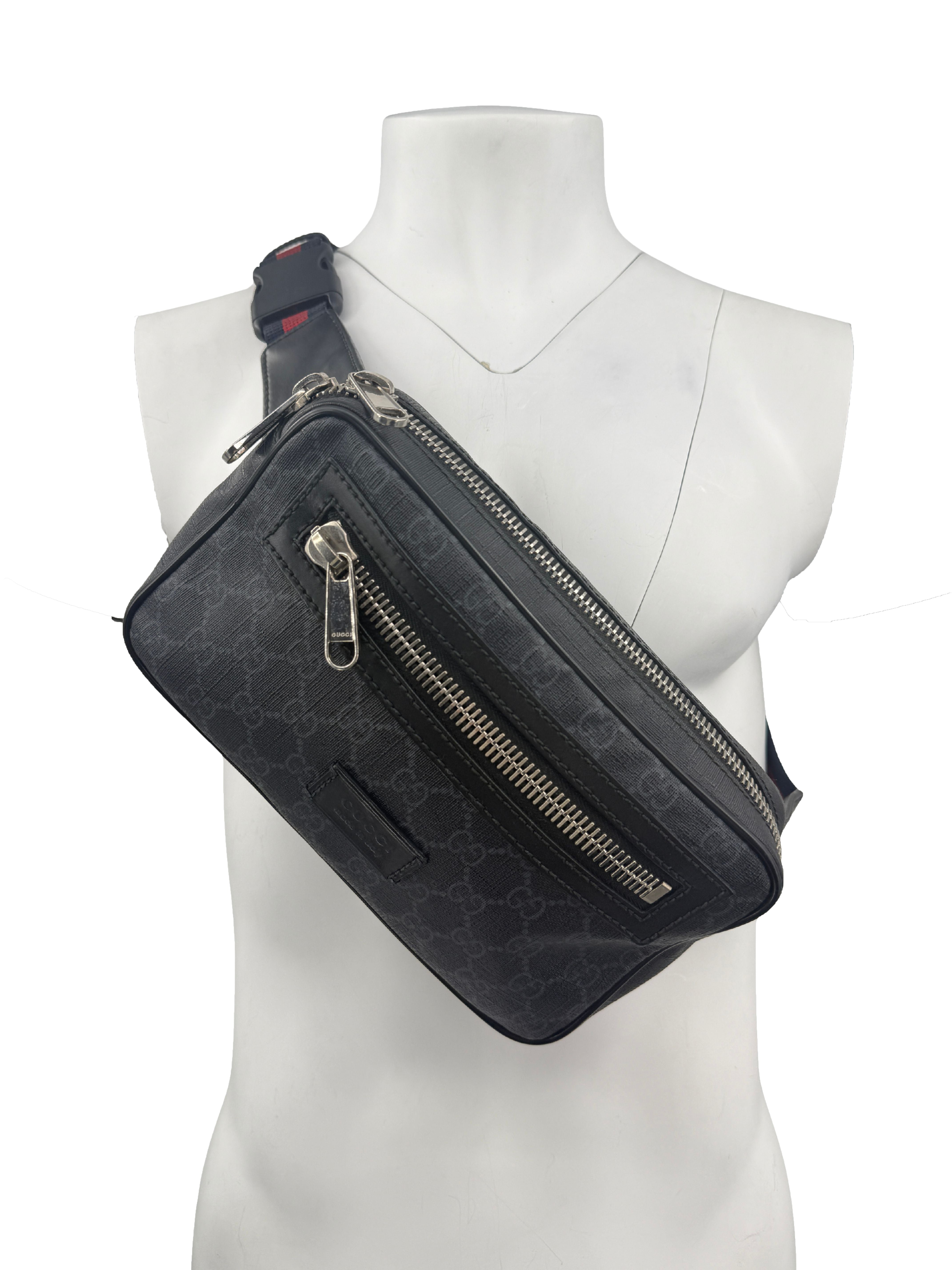 Gucci GG Supreme Shoulder / Waist Bag - Grey