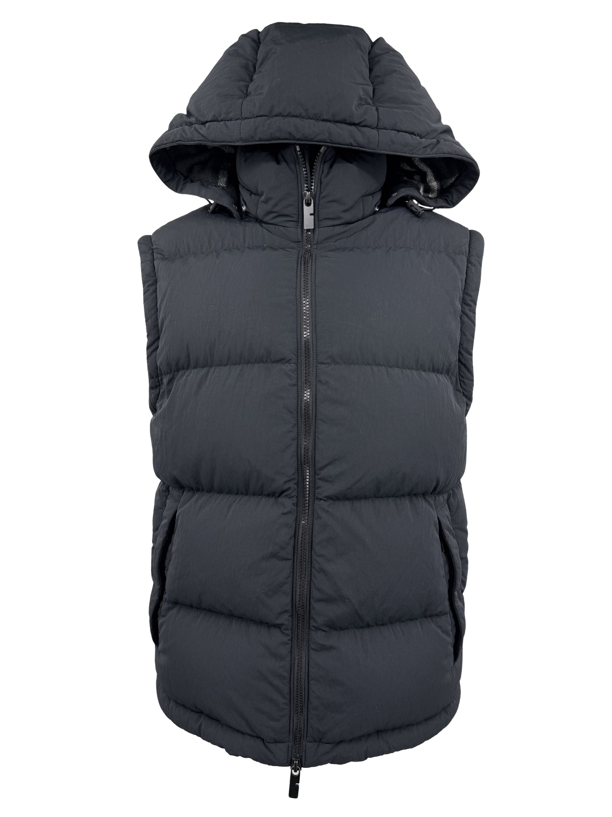 Burberry Check Removable Sleeve Down Jacket - Black Burberry