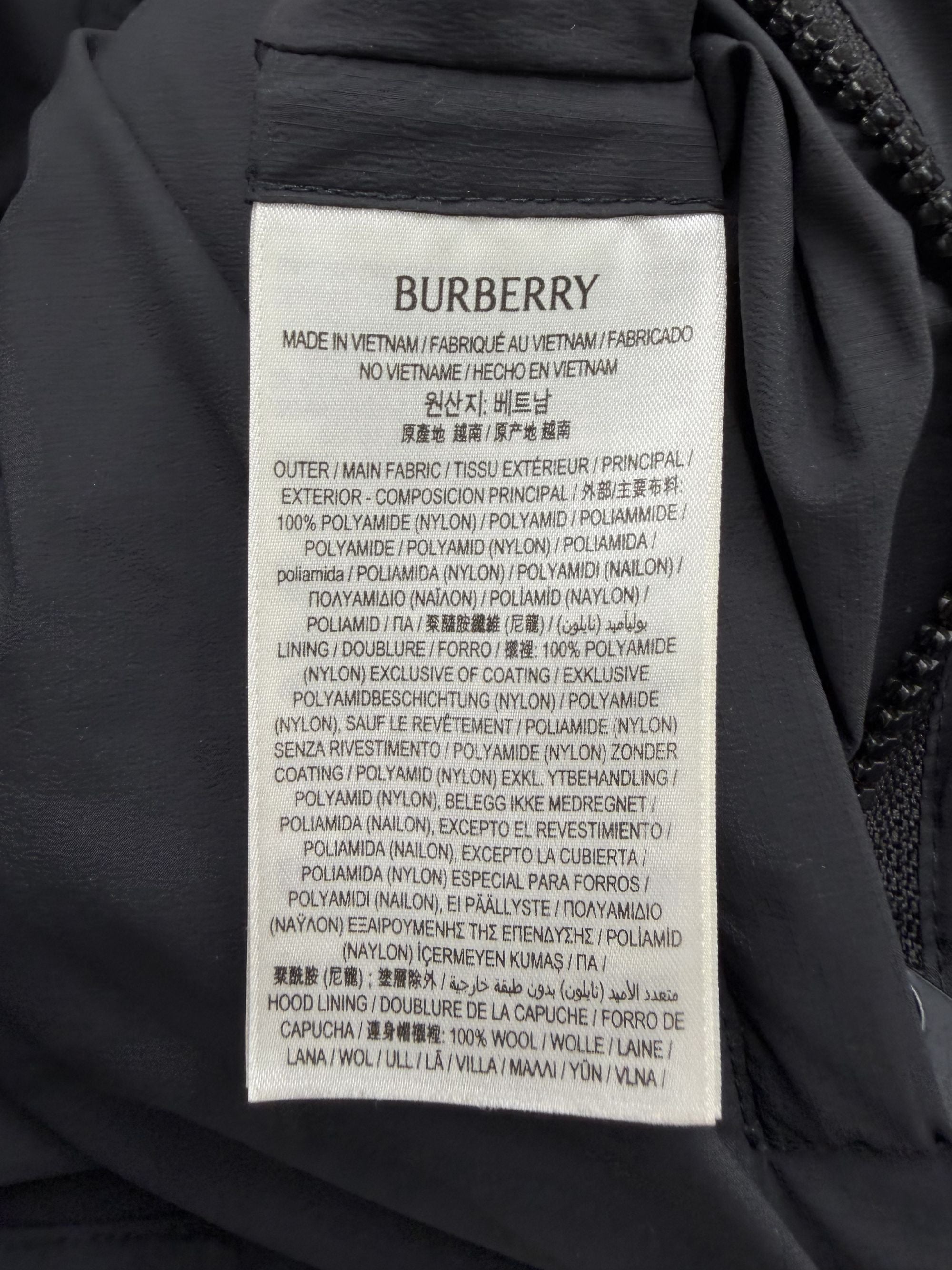 Burberry Check Removable Sleeve Down Jacket - Black Burberry