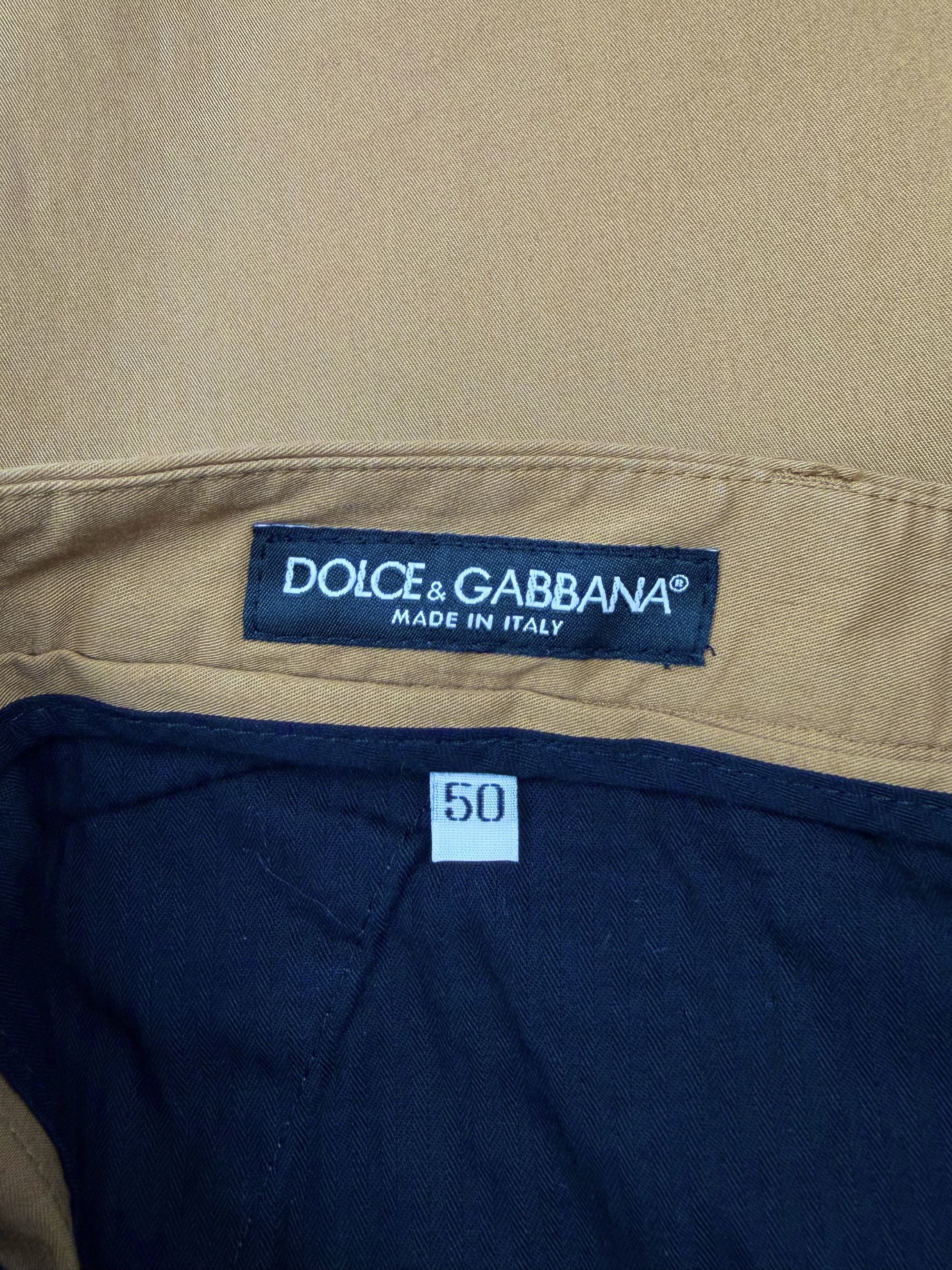 Dolce & Gabbana Stripe Chino Trousers - Beige Dolce & Gabbana