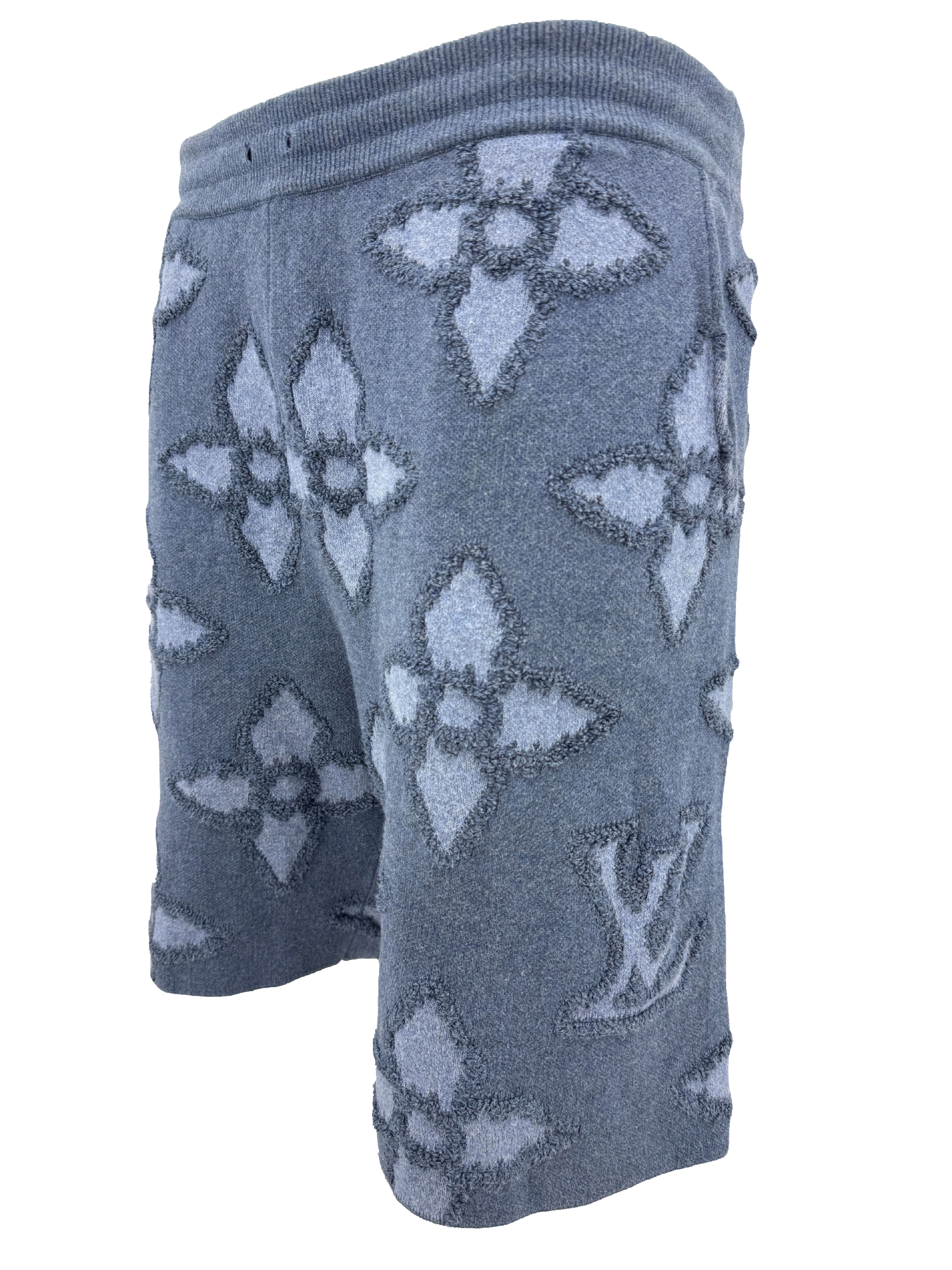 Louis Vuitton Textured Cotton Knit Shorts - Blue