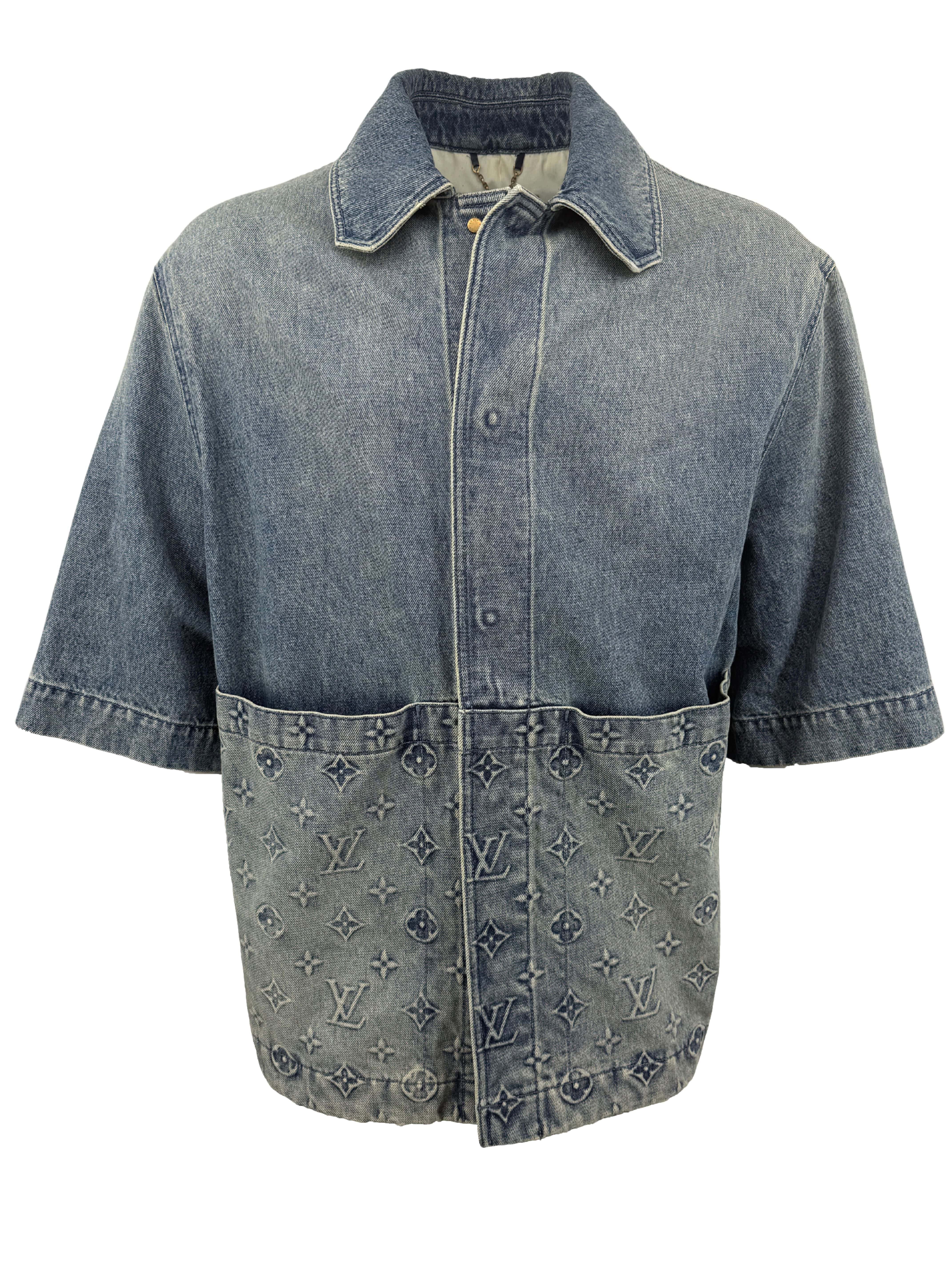Louis Vuitton Short-Sleeved Denim Workwear Shirt - Blue
