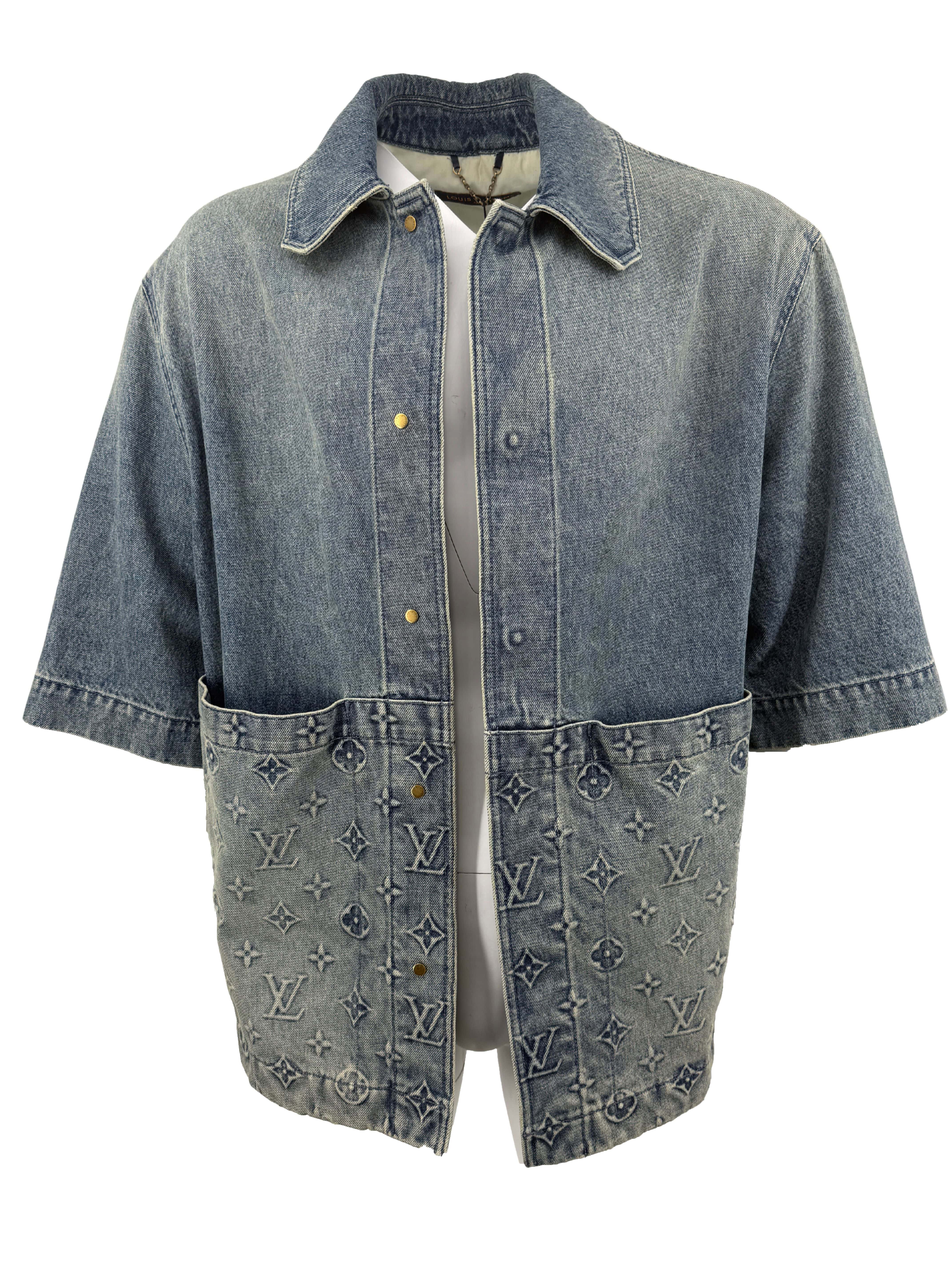 Louis Vuitton Short-Sleeved Denim Workwear Shirt - Blue