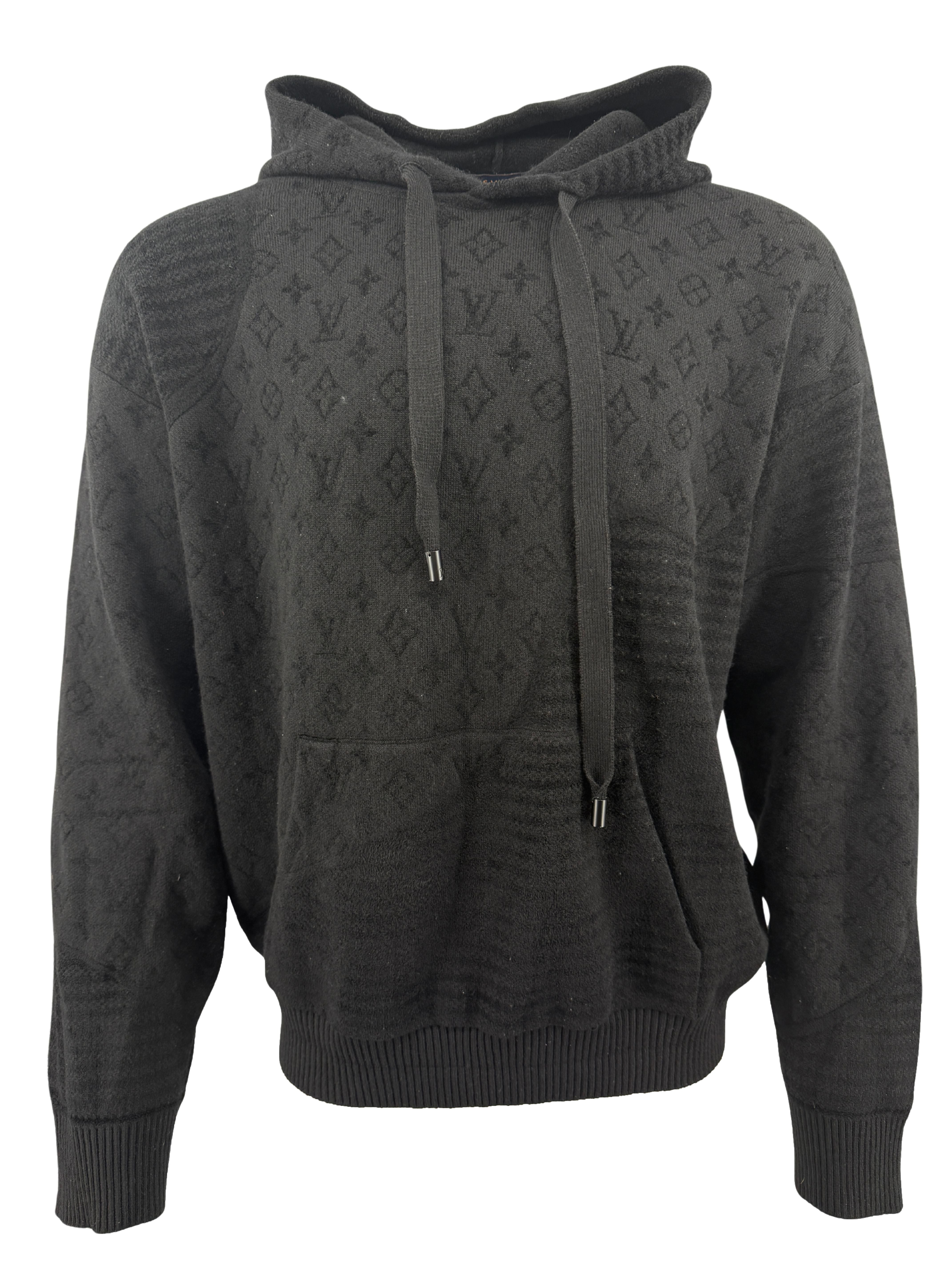 Louis Vuitton Monogram Knitted Jacquard Hoodie - Black