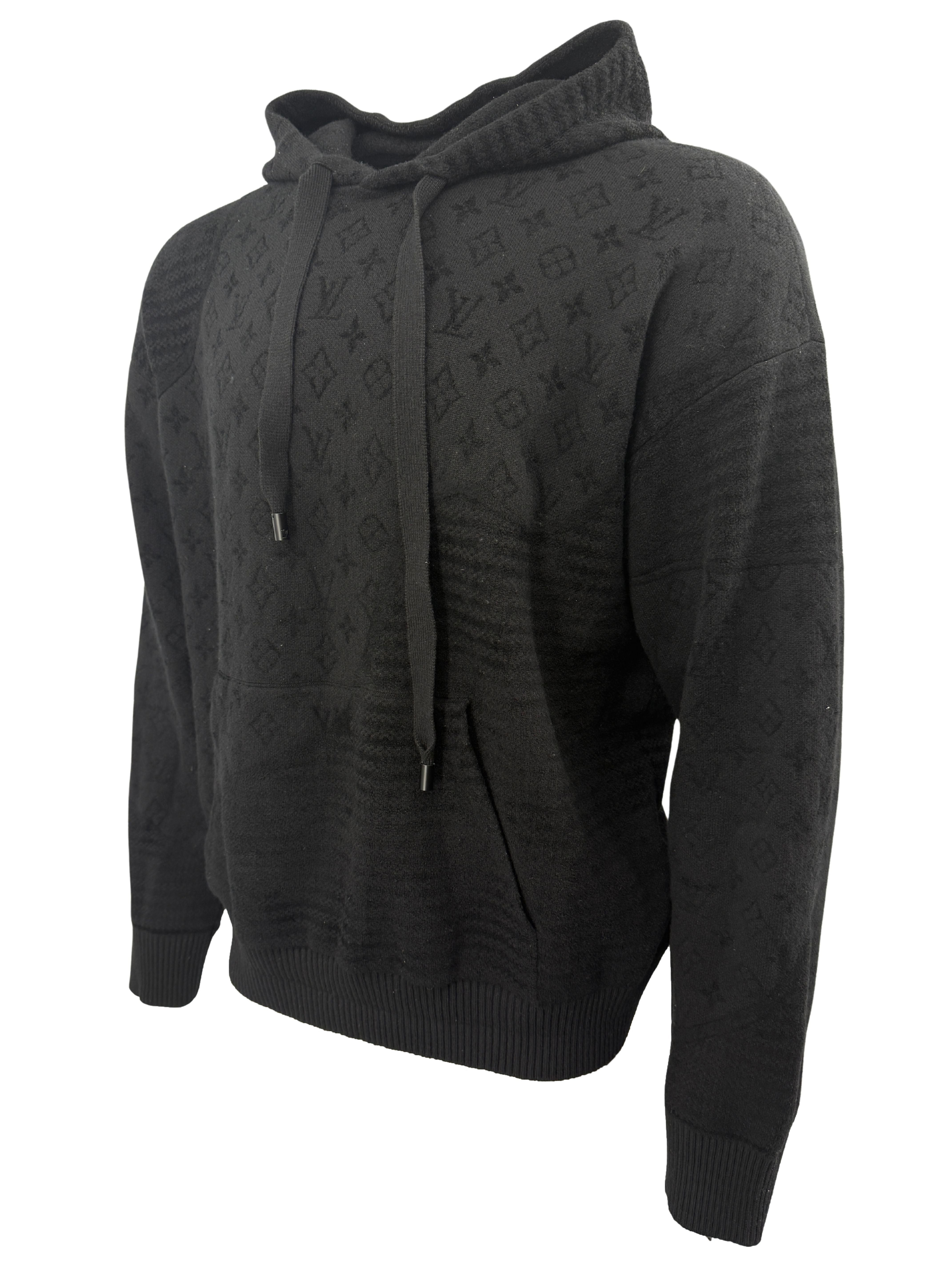 Louis Vuitton Monogram Knitted Jacquard Hoodie - Black