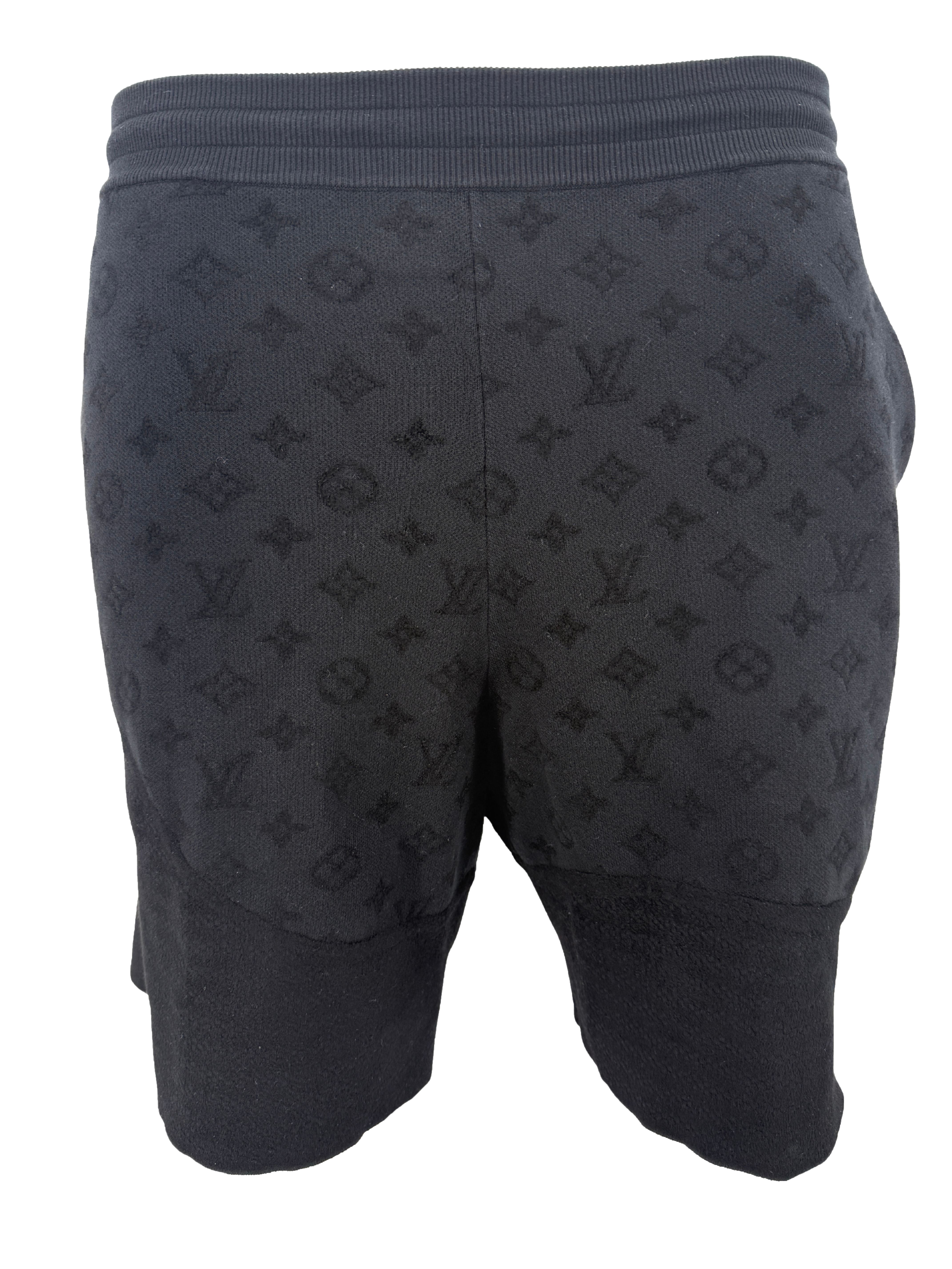 Louis Vuitton Jacquard Monogram Knitted Shorts - Black