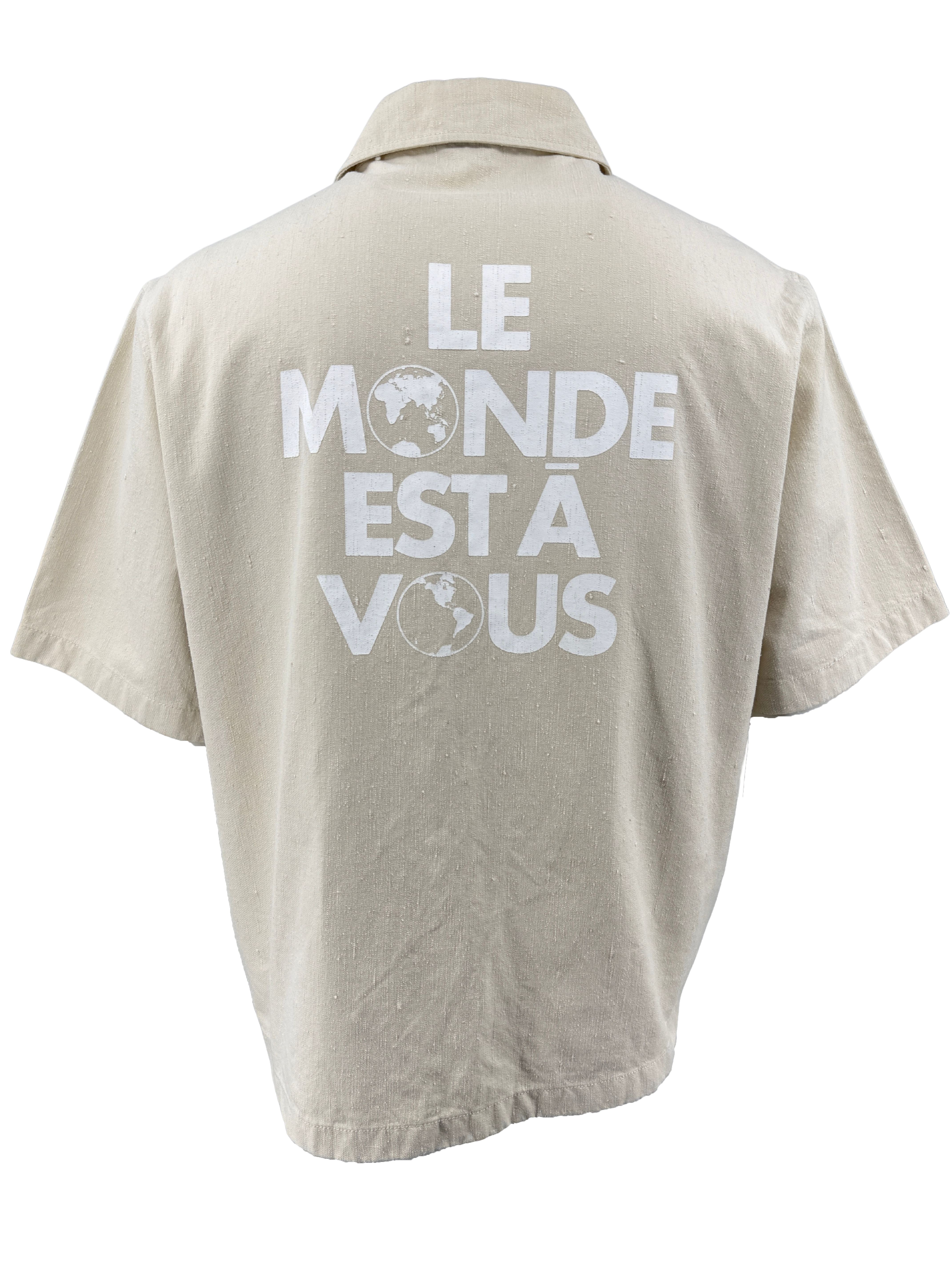 Louis Vuitton Denim Short-Sleeve Button-Up Shirt - Cream