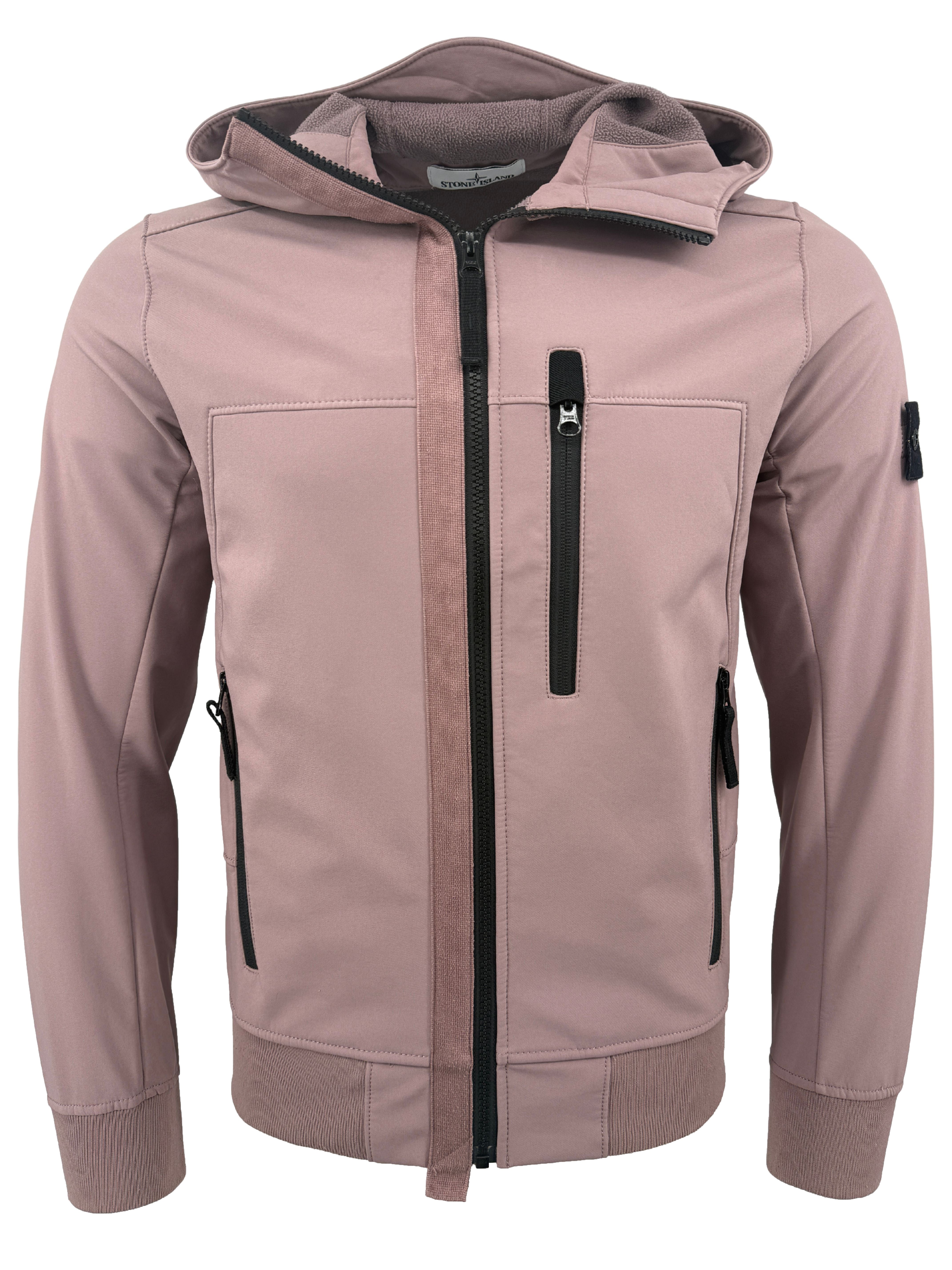 Stone Island Hooded Soft Shell-R Jacket - Salmon