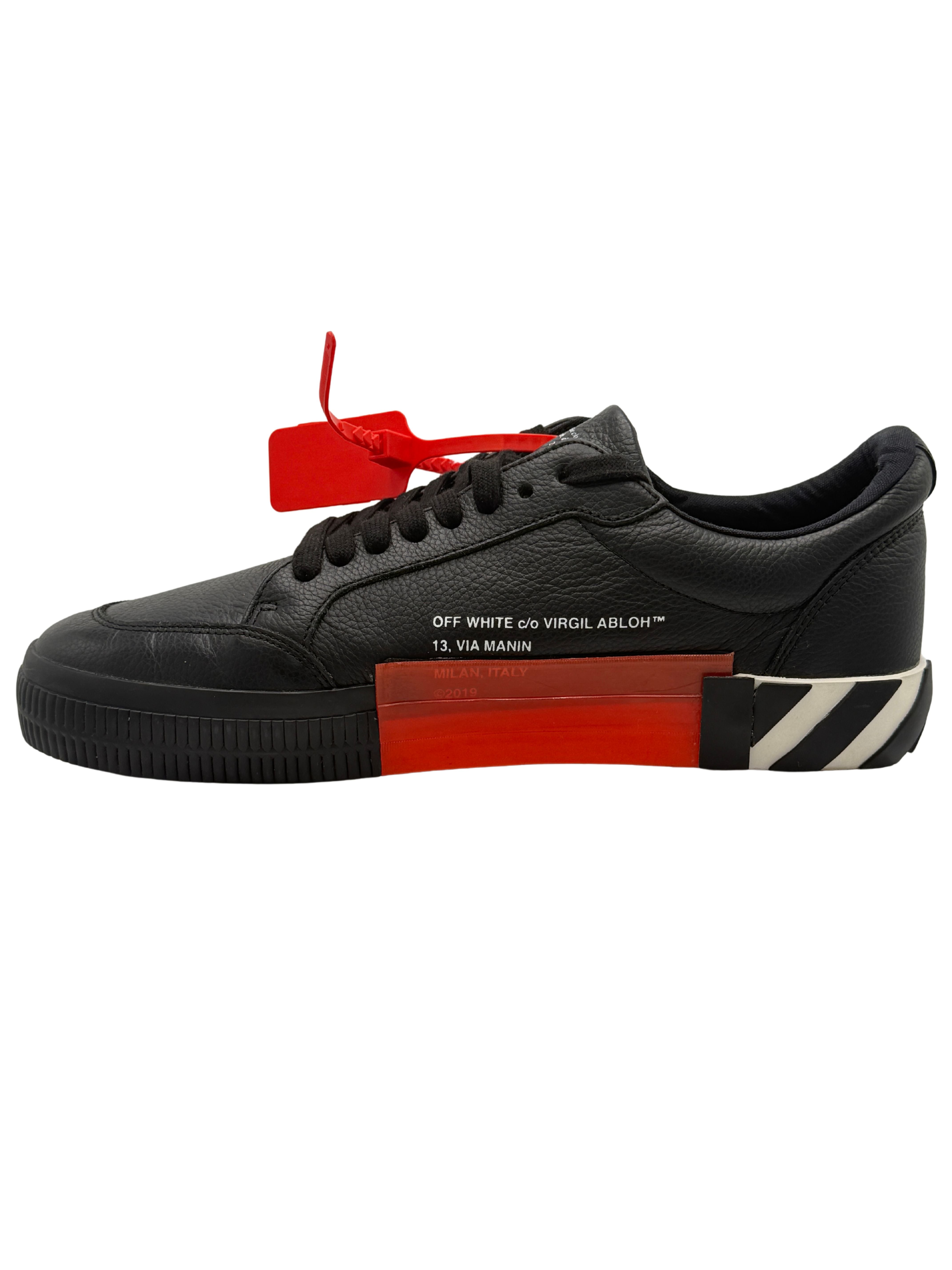 Off-White Vulcanized Low Black Leather Sneaker - Black Off-White